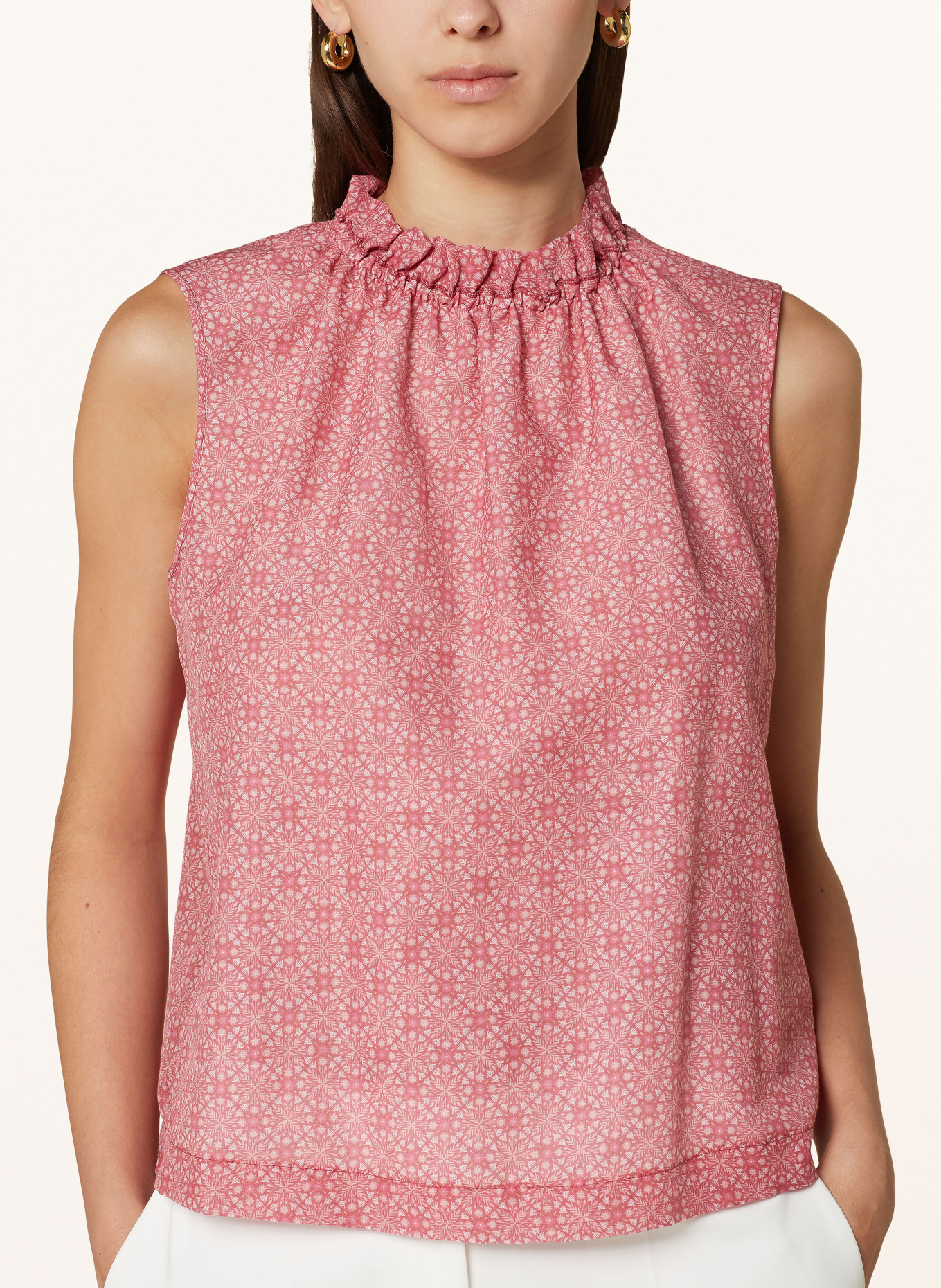 ROCKMACHERIN Blouse top EDDA with silk, Color: DUSKY PINK/ ROSE (Image 4)