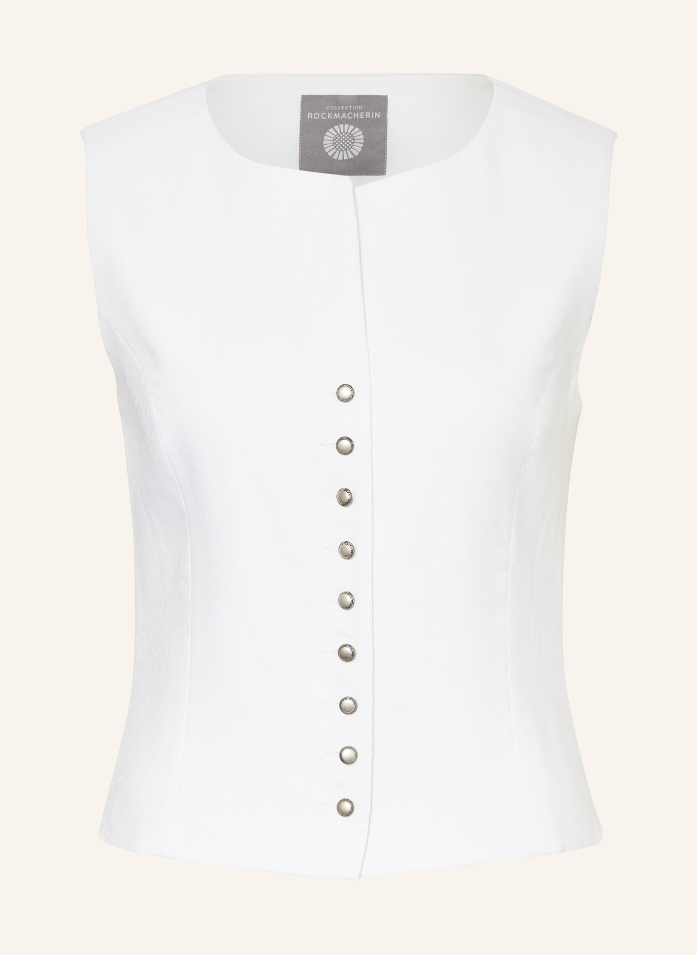 ROCKMACHERIN Trachten waistcoat NANNI, Color: WHITE (Image 1)