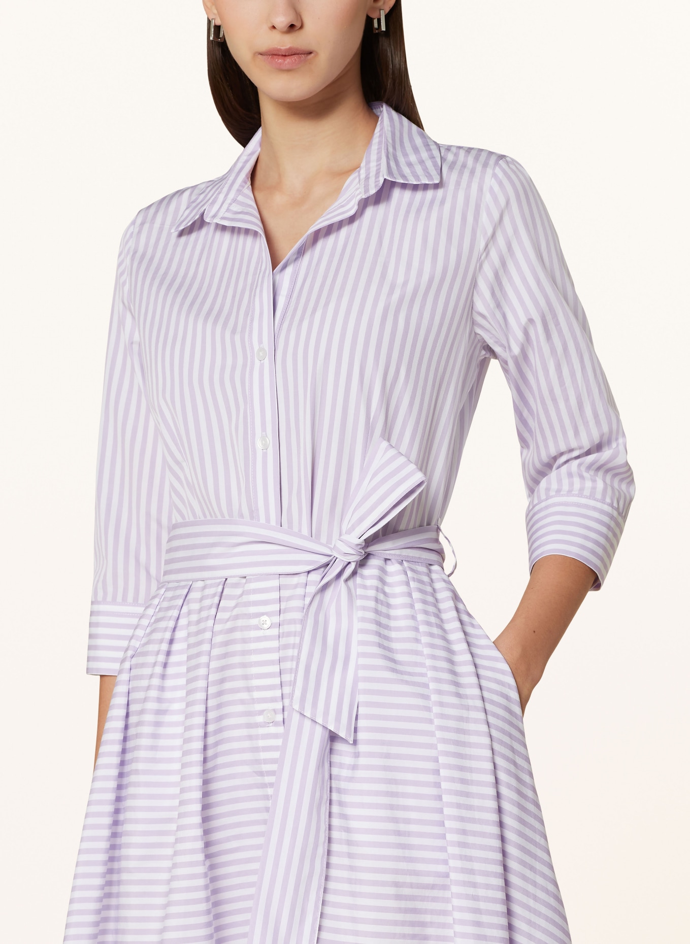 rossana diva Shirt dress with 3/4 sleeves, Color: WHITE/ PURPLE (Image 4)