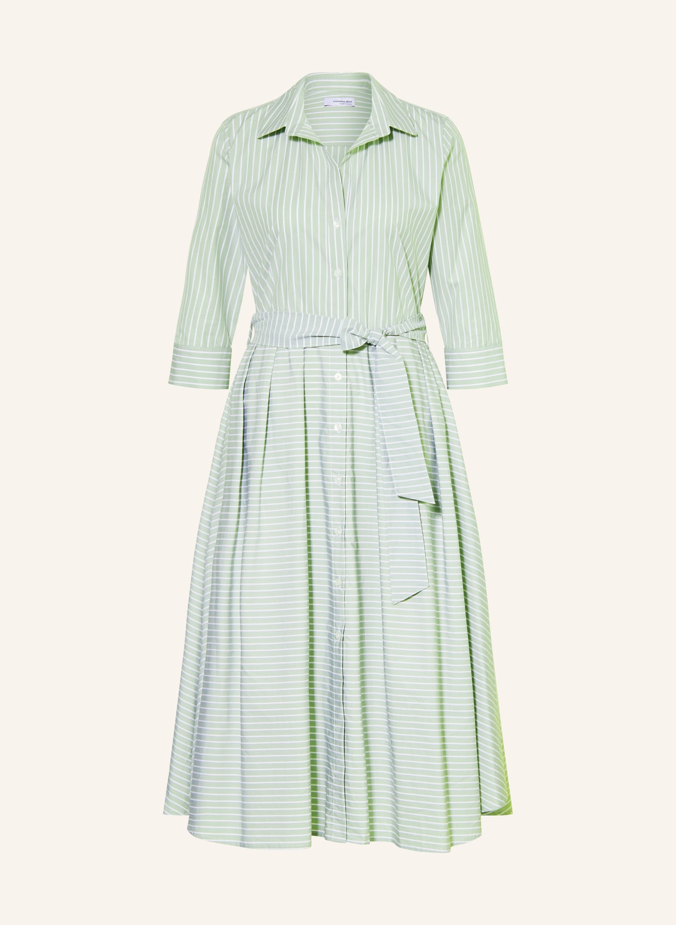 rossana diva Shirt dress with 3 4 sleeves in light green white