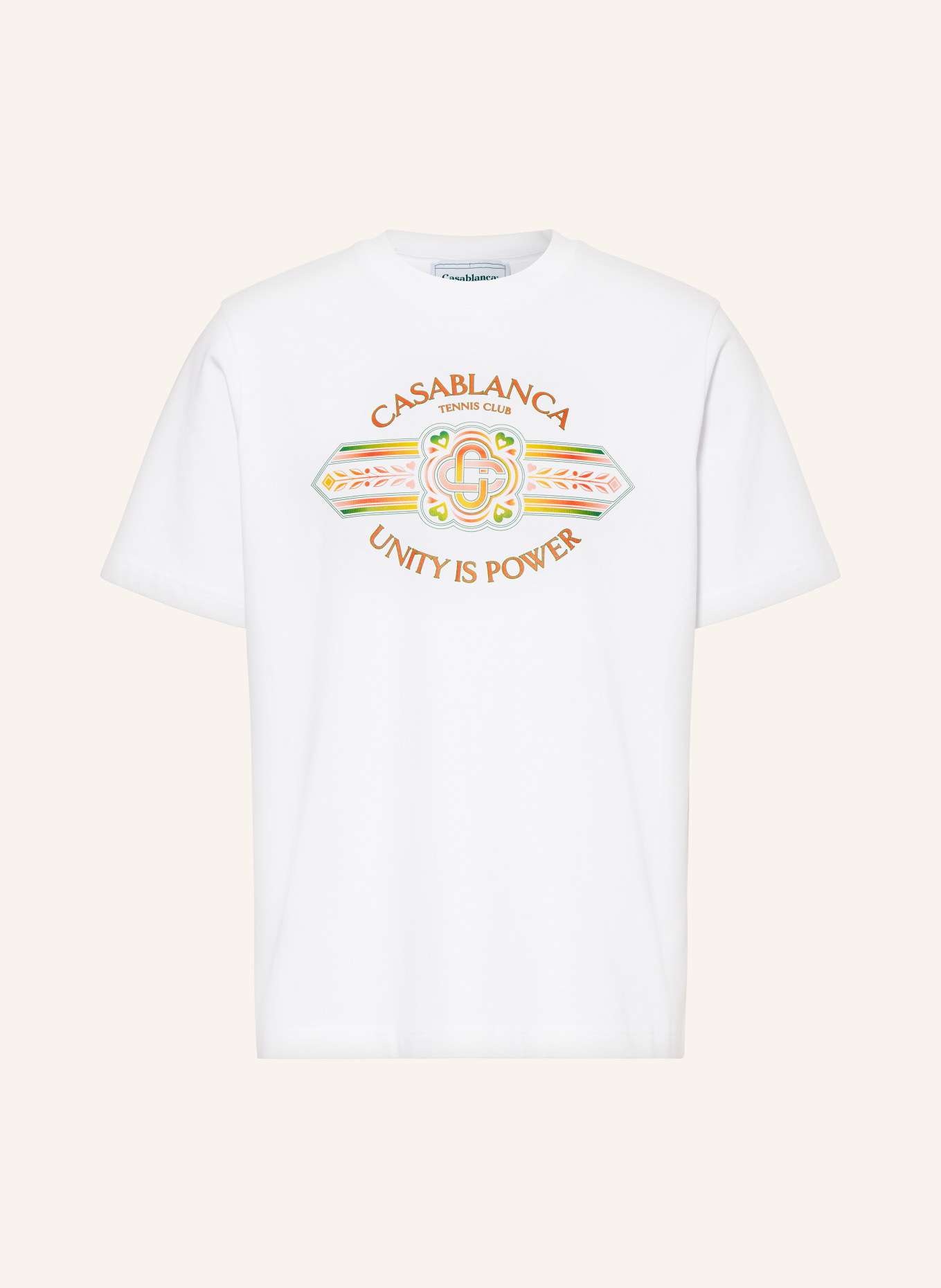 Casablanca T-shirt UNITIY IS POWER, Kolor: BIAŁY/ CIEMNOŻÓŁTY (Obrazek 1)