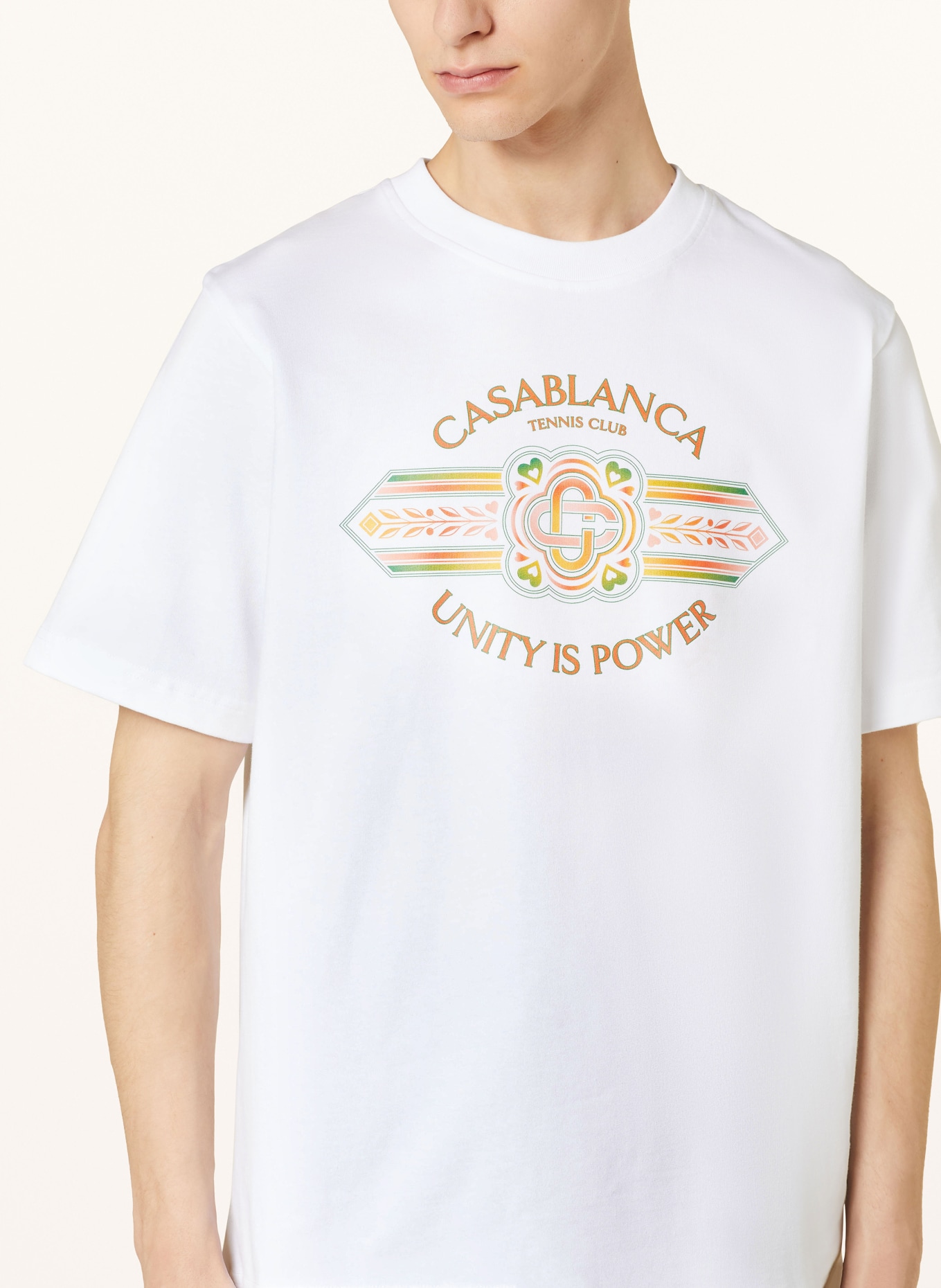 Casablanca T-shirt UNITIY IS POWER, Color: WHITE/ DARK YELLOW (Image 4)