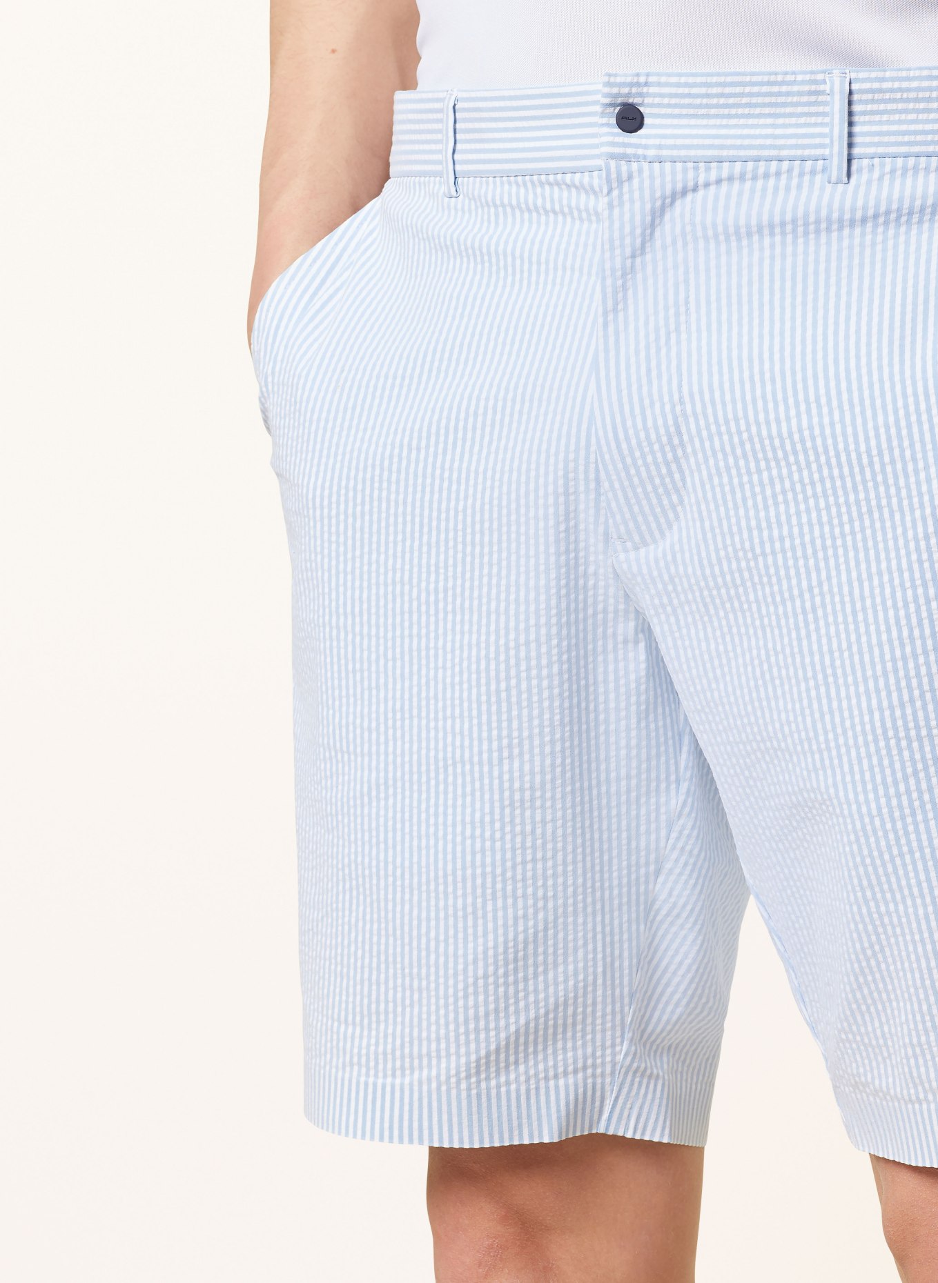 RLX RALPH LAUREN Golf shorts, Color: WHITE/ LIGHT BLUE (Image 5)