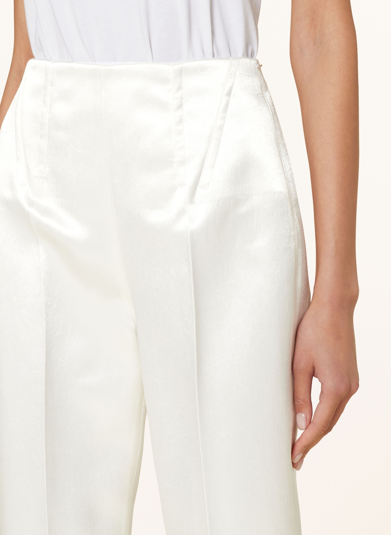 SPORTMAX Satin trousers NETTO, Color: WHITE (Image 5)