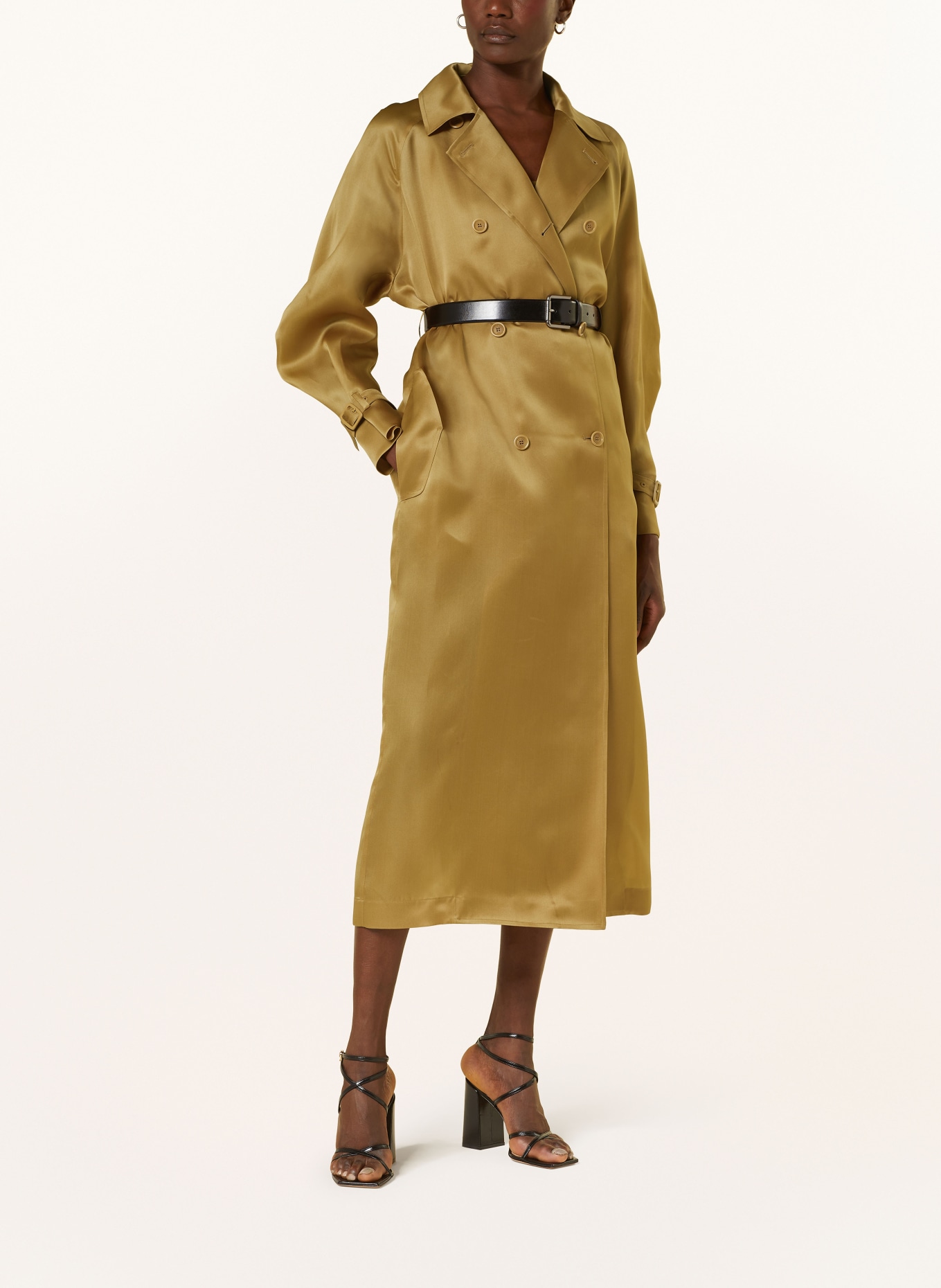 Max Mara Trench coat SACCO in silk, Color: LIGHT BROWN (Image 2)