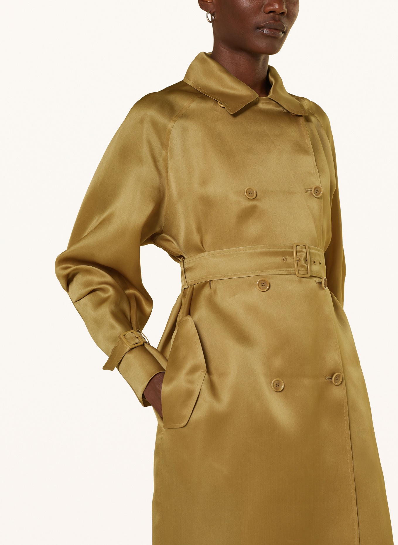 Max Mara Trench coat SACCO in silk, Color: LIGHT BROWN (Image 4)