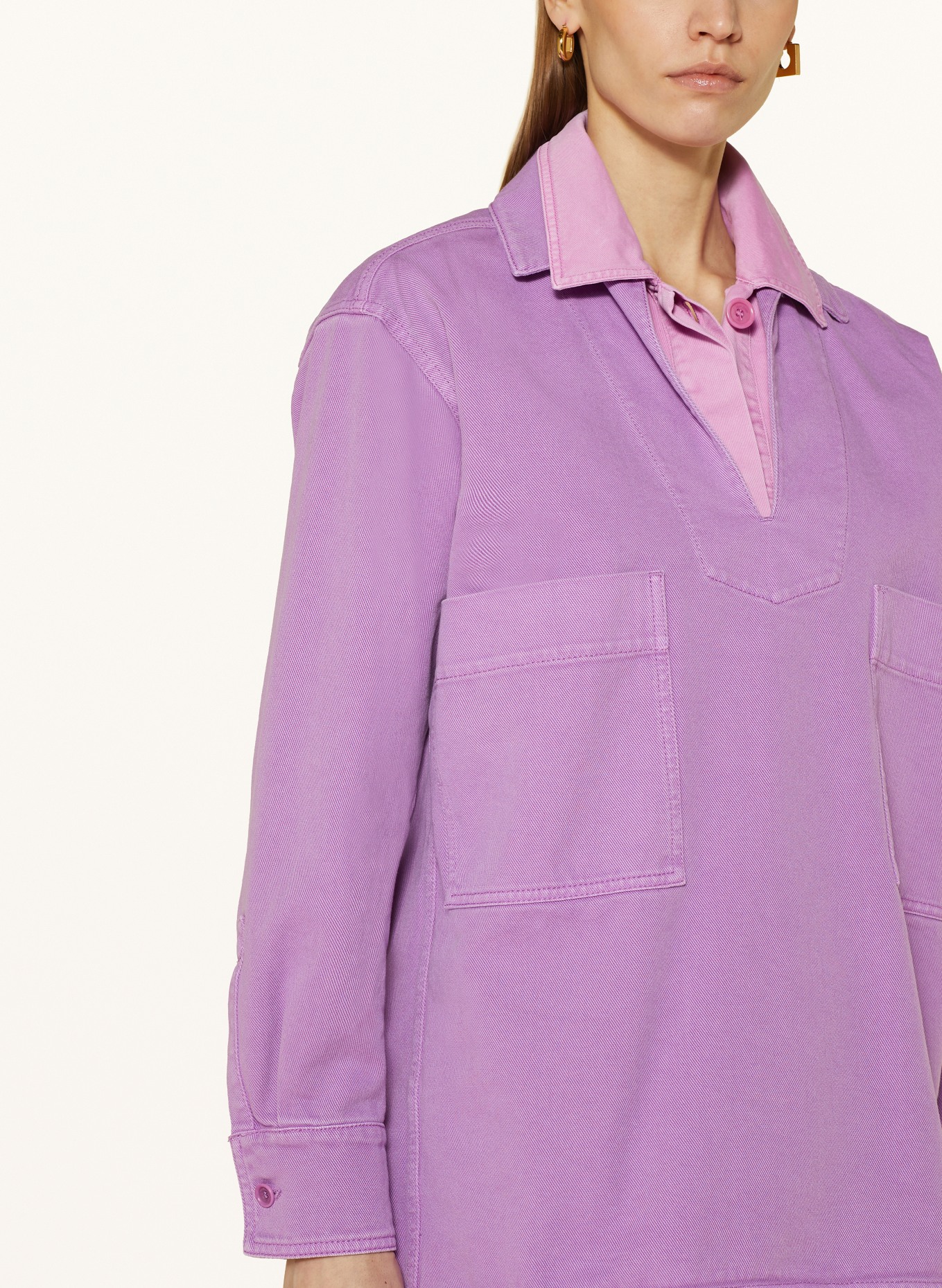 Max Mara Denim shirt blouse LORETTA, Color: LIGHT PURPLE (Image 4)