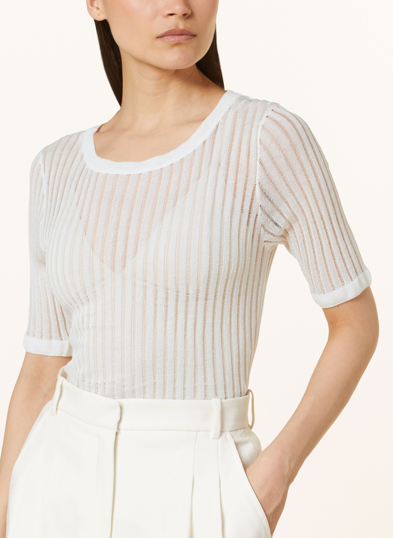 ICHI Knit shirt IHCALLIES, Color: WHITE (Image 4)