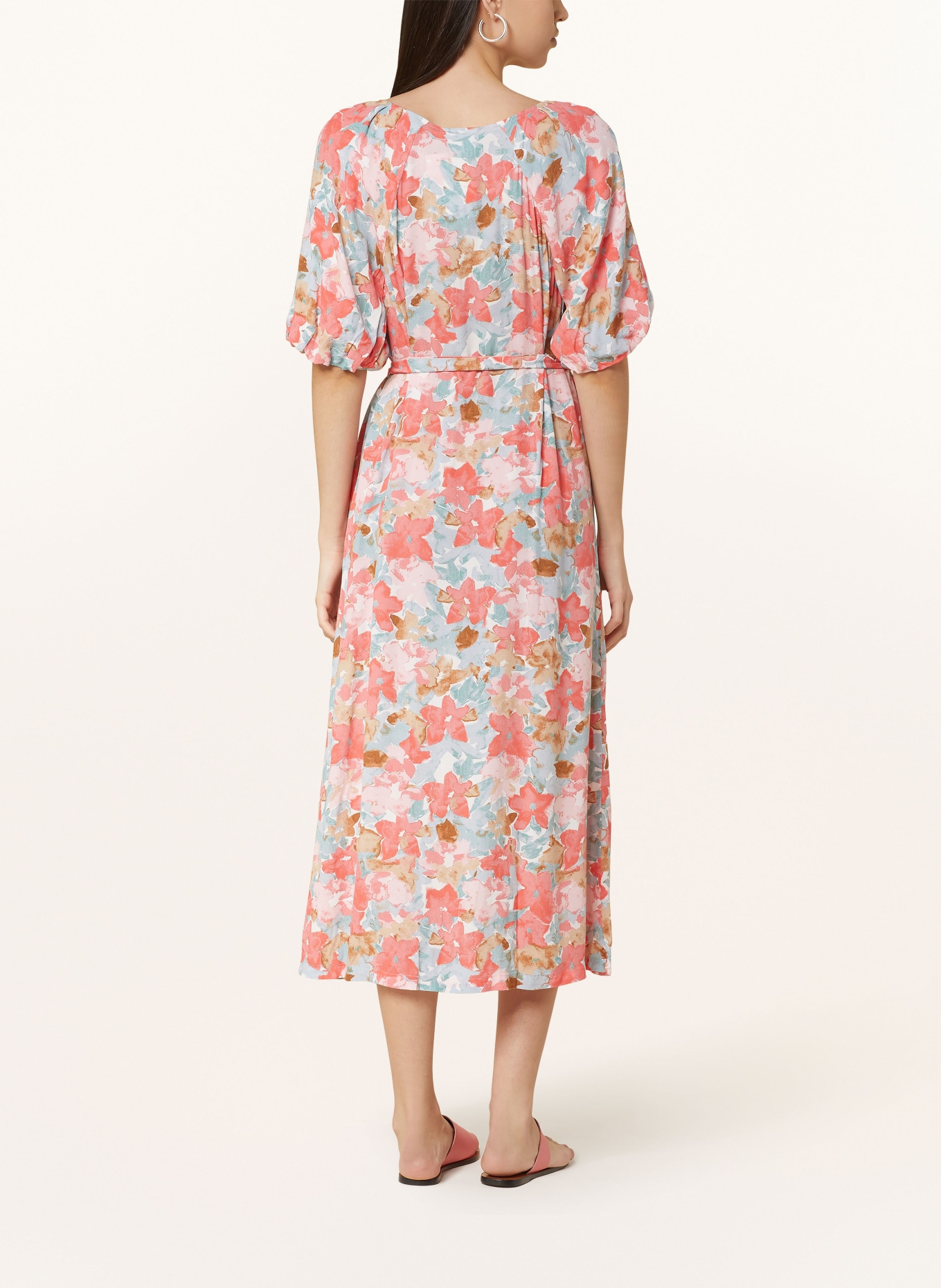 ICHI Kleid IHSANURA, Farbe: ROT/ PETROL/ HELLBRAUN (Bild 3)