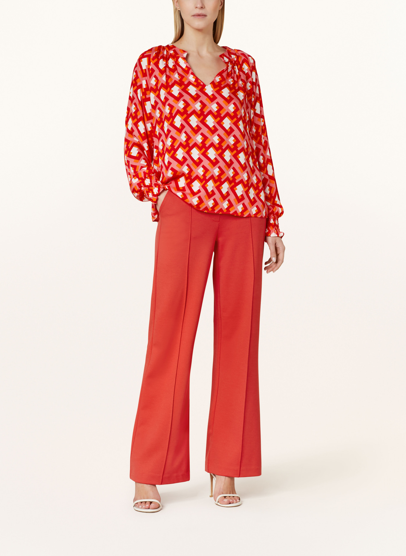 Smith & Soul Wide leg trousers made of jersey, Color: RED (Image 2)