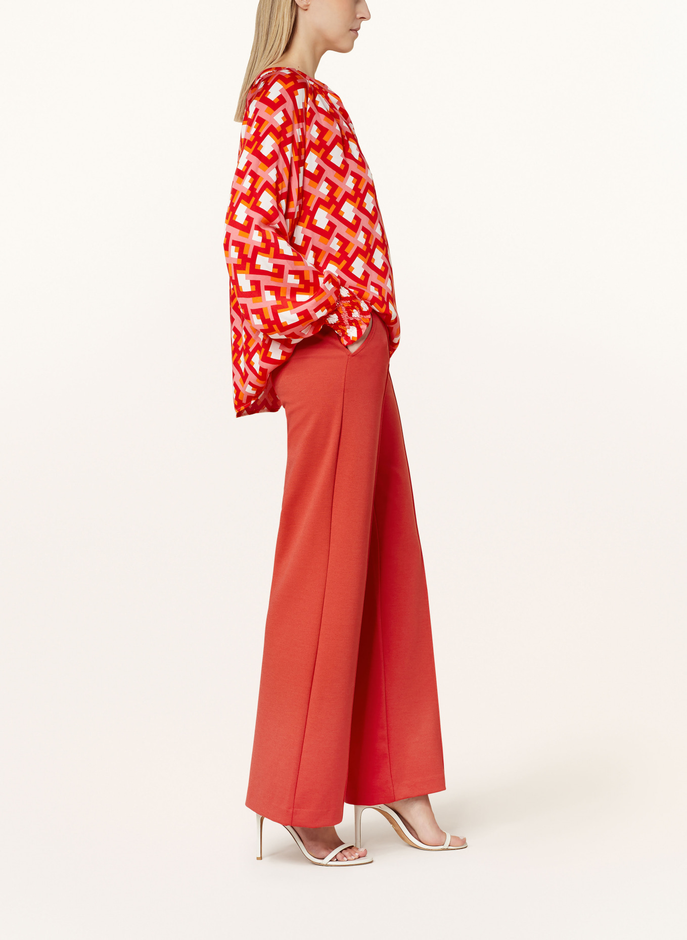 Smith & Soul Wide leg trousers made of jersey, Color: RED (Image 4)