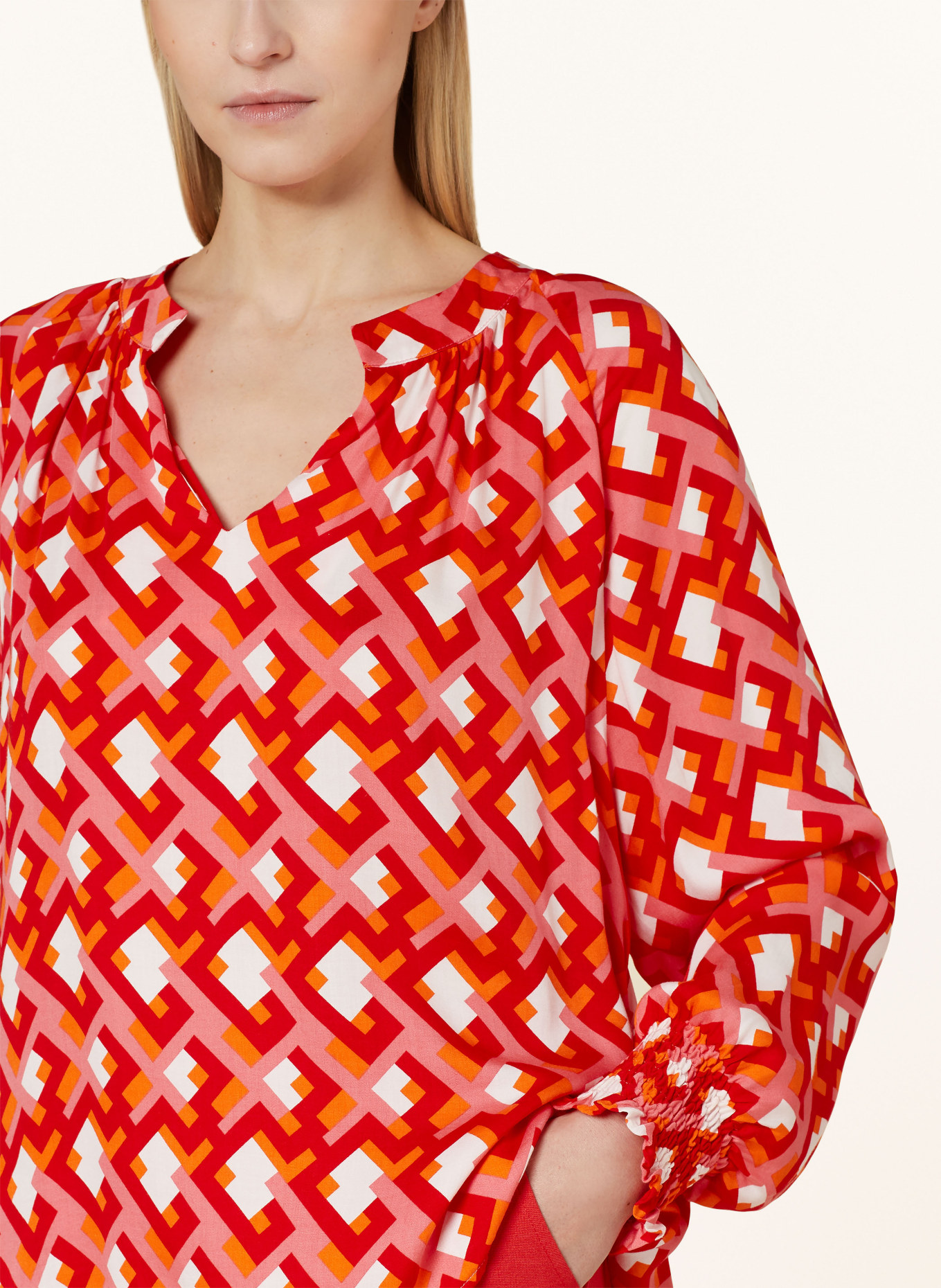 Smith & Soul Shirt blouse, Color: ORANGE/ RED/ WHITE (Image 4)