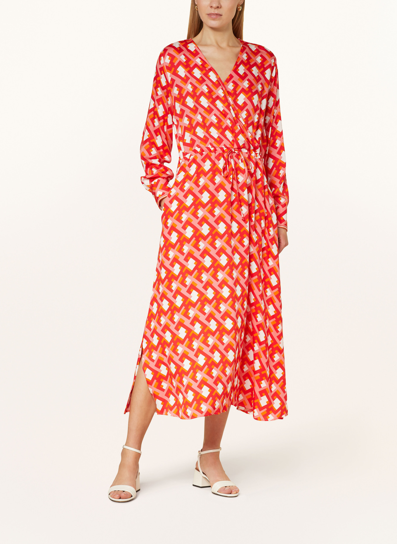 Smith & Soul Dress in wrap look, Color: RED/ ORANGE/ LIGHT RED (Image 2)