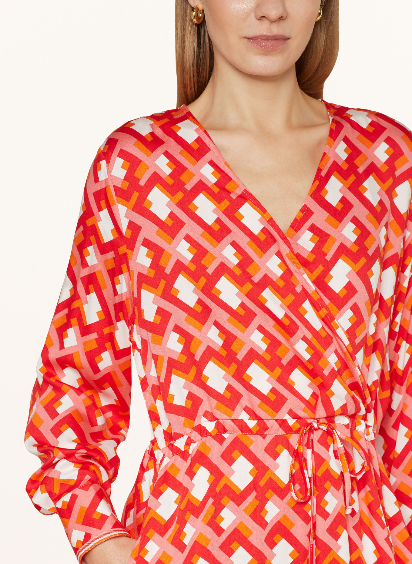 Smith & Soul Dress in wrap look, Color: RED/ ORANGE/ LIGHT RED (Image 4)