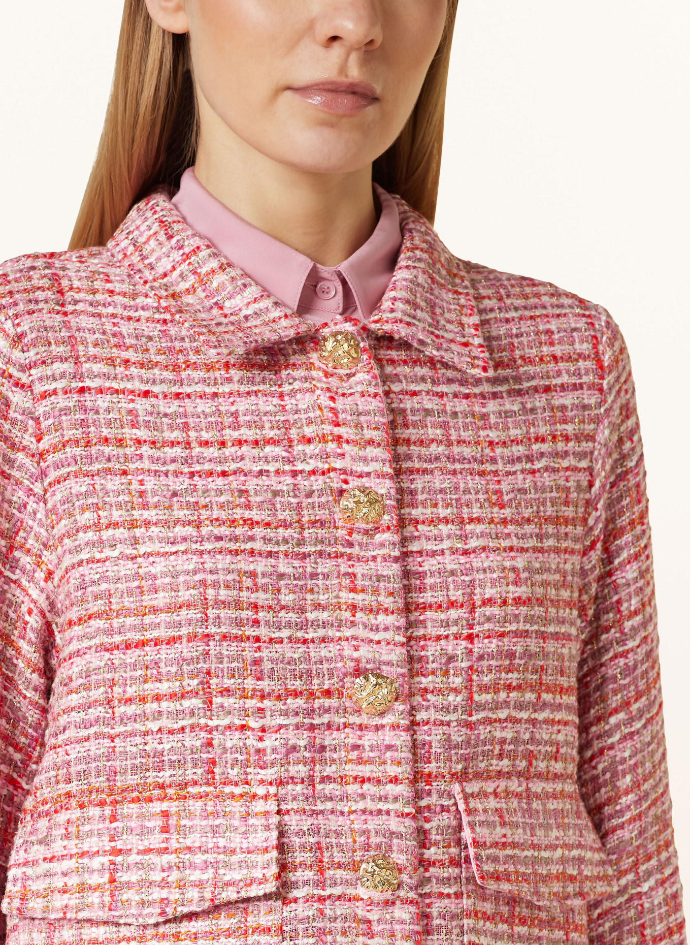 Smith & Soul Tweed jacket with glitter thread, Color: PINK/ PURPLE/ RED (Image 4)