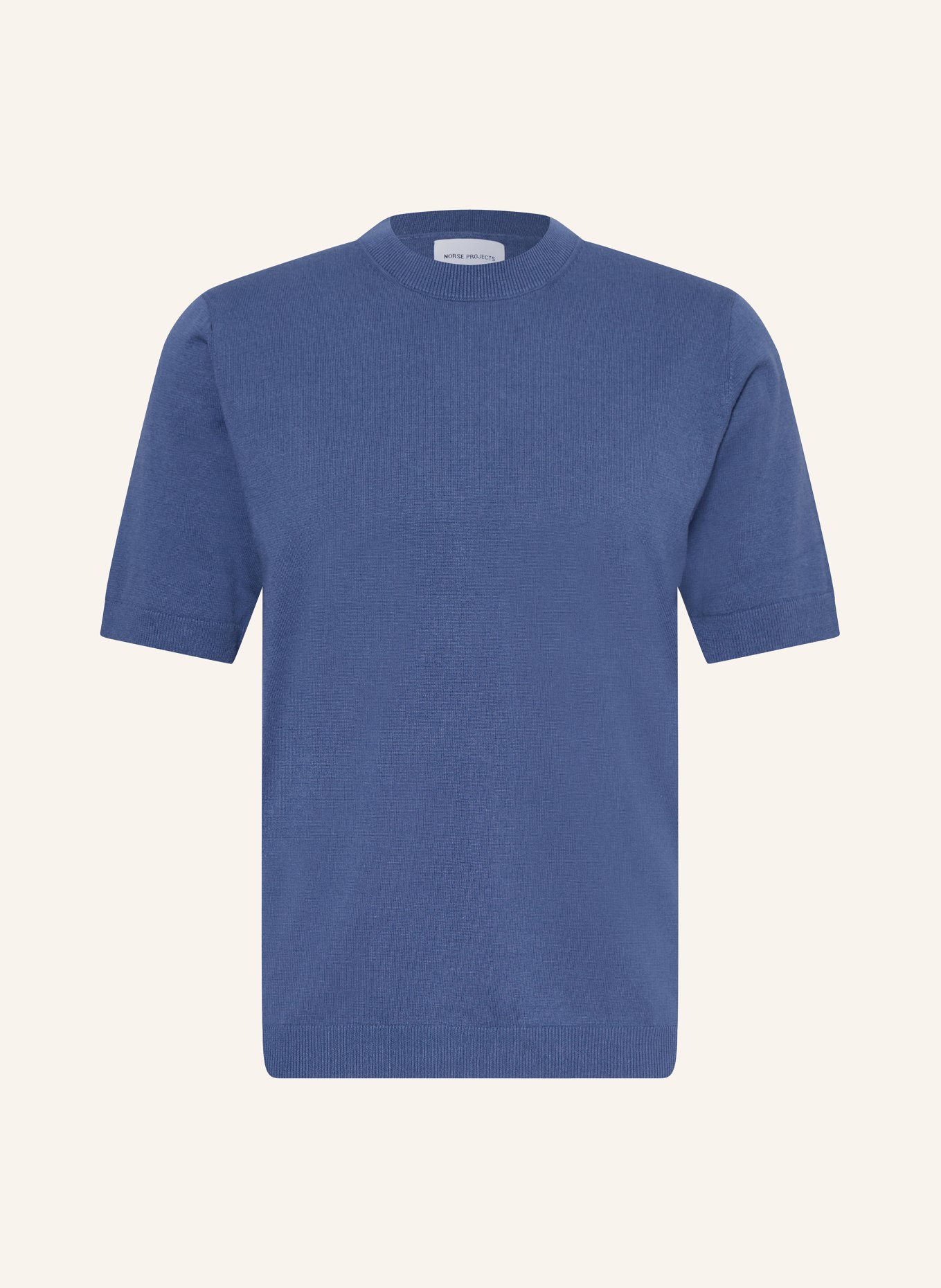 NORSE PROJECTS Knit shirt RHYS with linen, Color: BLUE (Image 1)