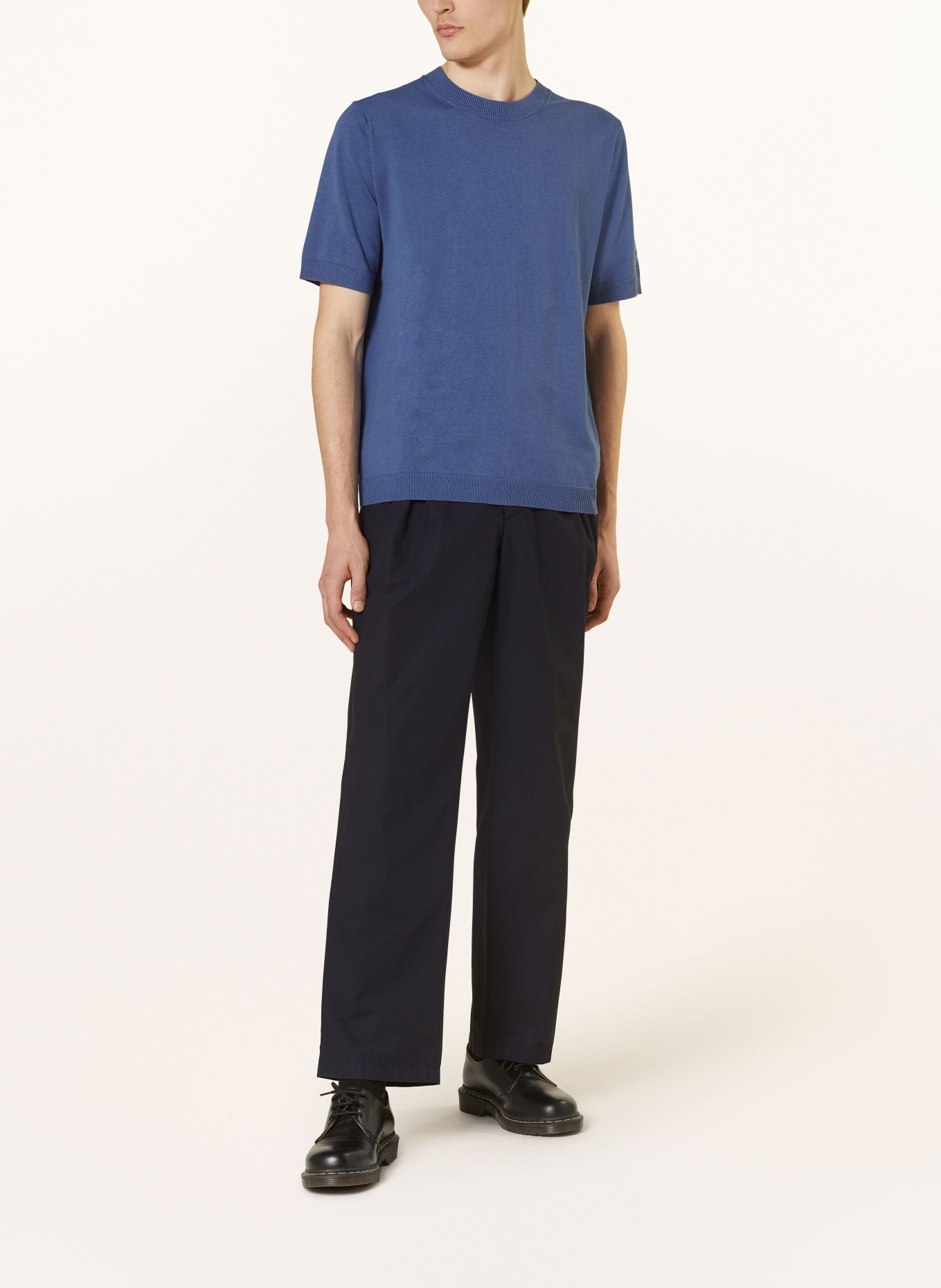 NORSE PROJECTS Knit shirt RHYS with linen, Color: BLUE (Image 2)