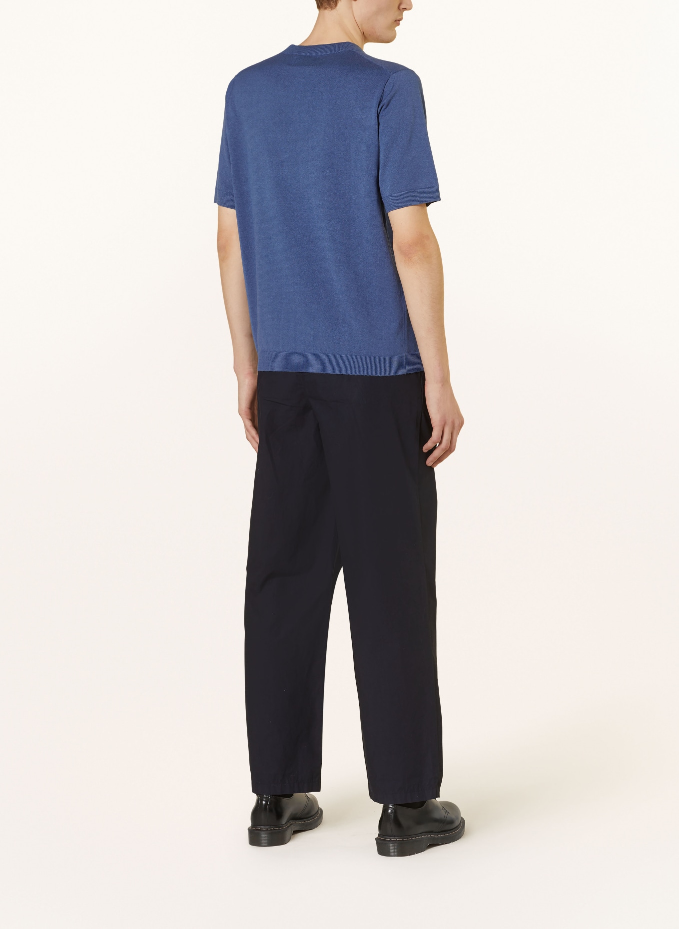 NORSE PROJECTS Knit shirt RHYS with linen, Color: BLUE (Image 3)
