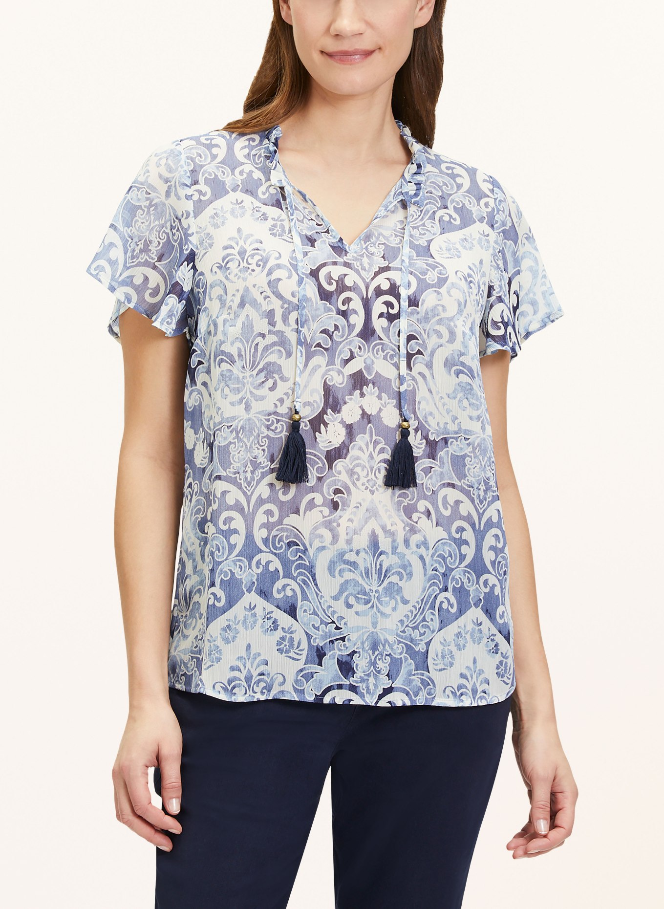 CARTOON Shirt blouse, Color: WHITE/ BLUE (Image 2)