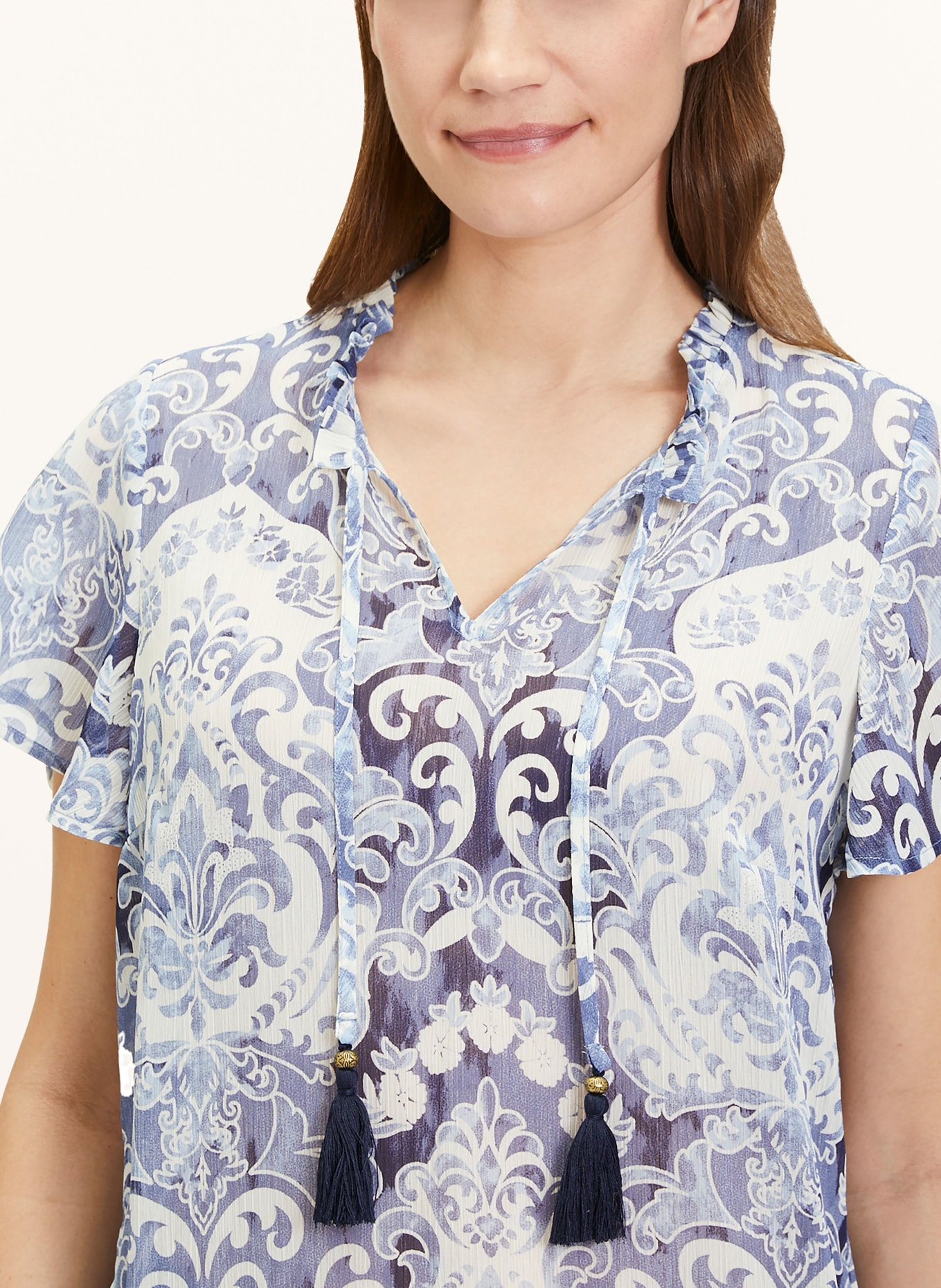CARTOON Shirt blouse, Color: WHITE/ BLUE (Image 4)