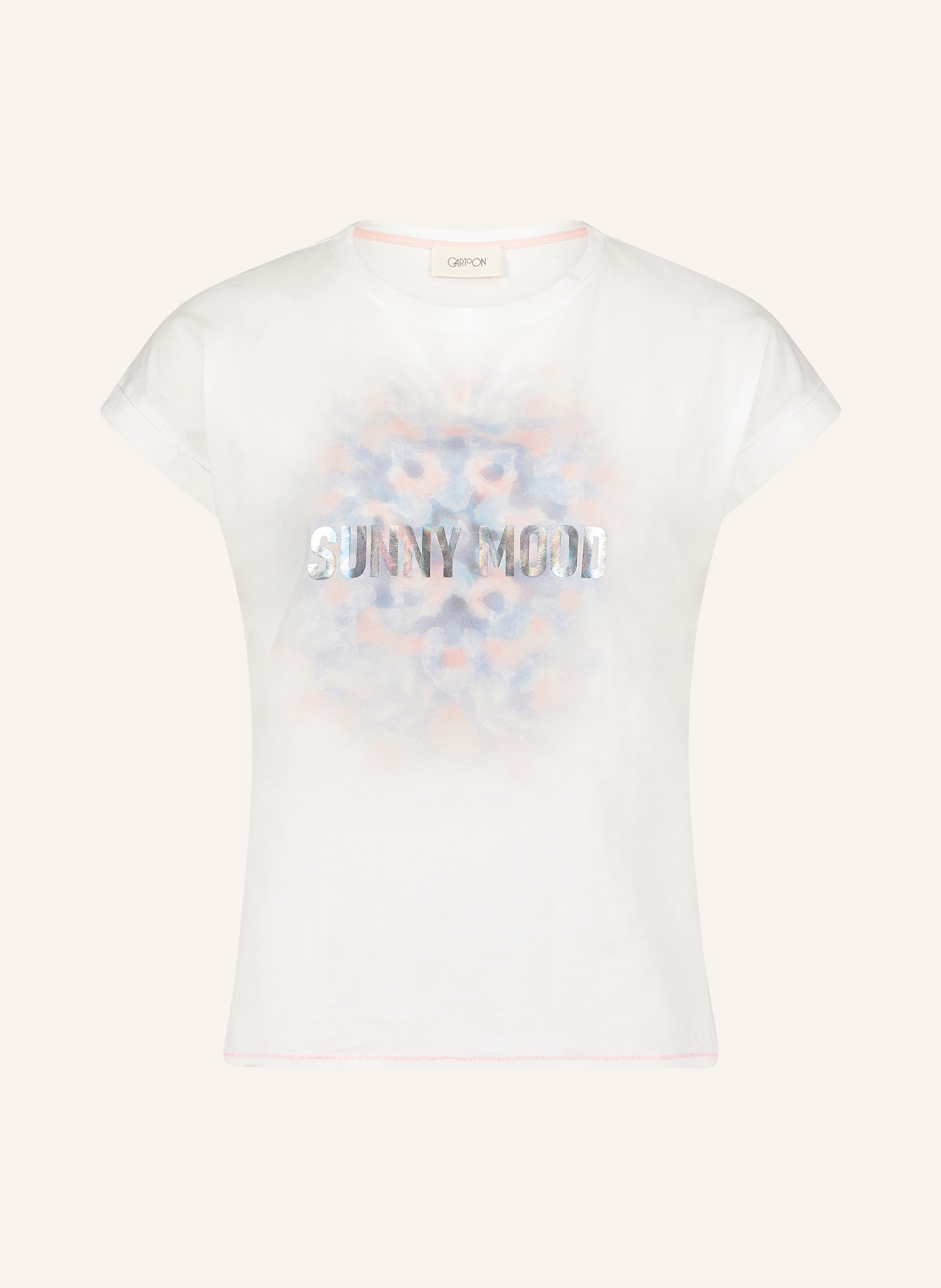 CARTOON T-Shirt, Farbe: WEISS/ HELLBLAU/ ROSÉ (Bild 1)