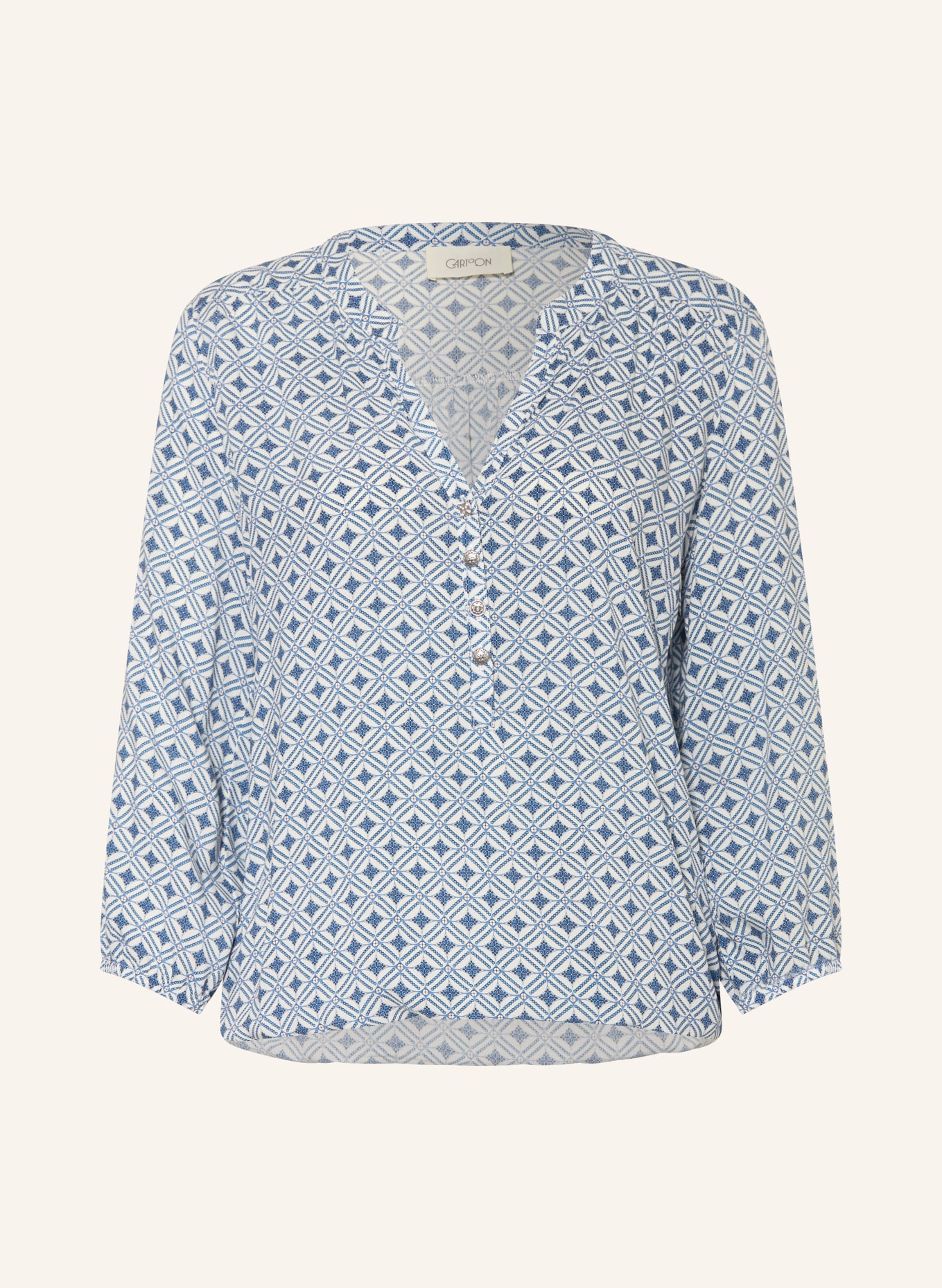 CARTOON Shirt blouse with 3/4 sleeves, Color: CREAM/ BLUE (Image 1)