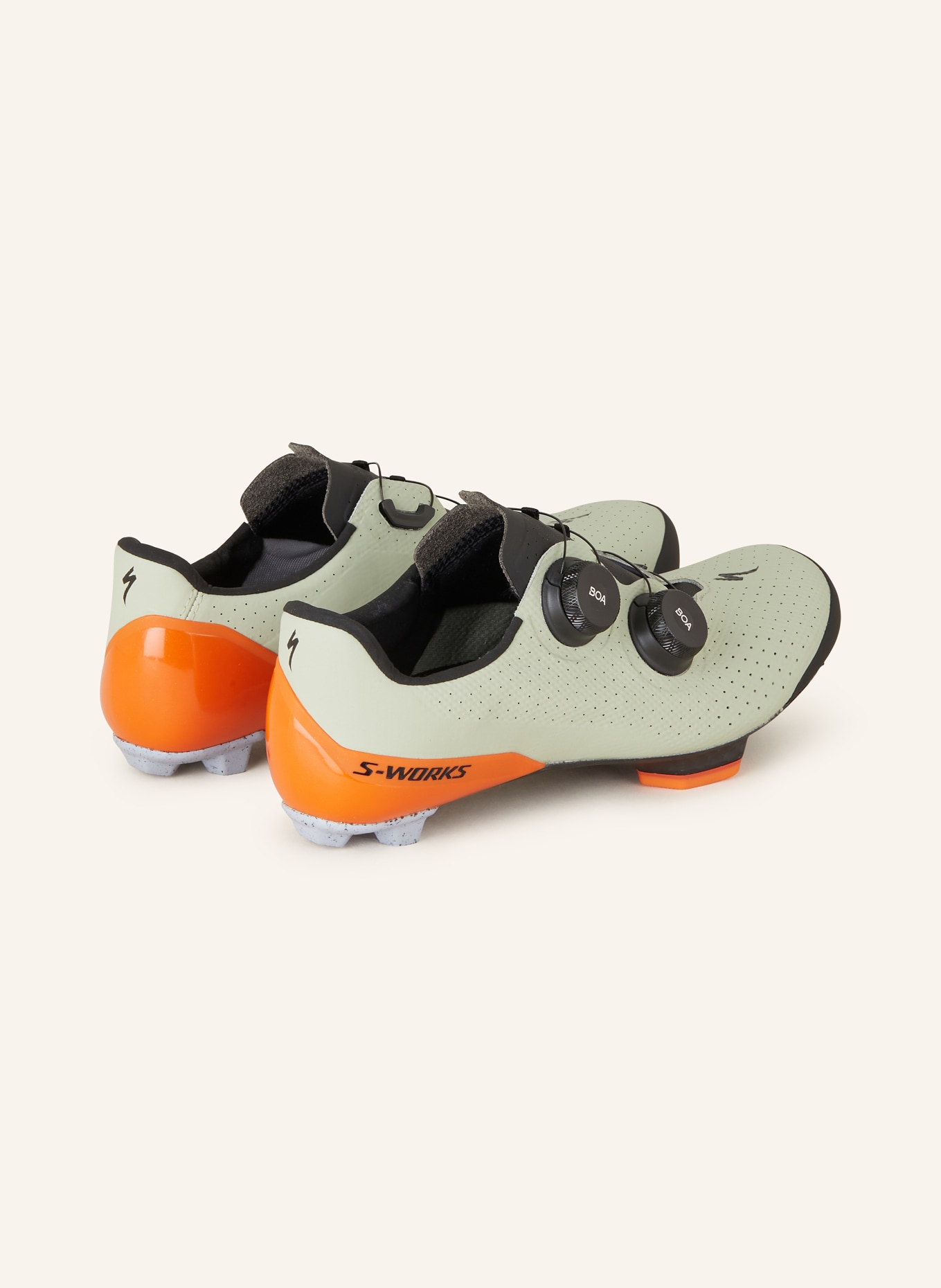 SPECIALIZED Gravel bike shoes S-WORKS RECON SL, Color: LIGHT GREEN/ ORANGE (Image 2)