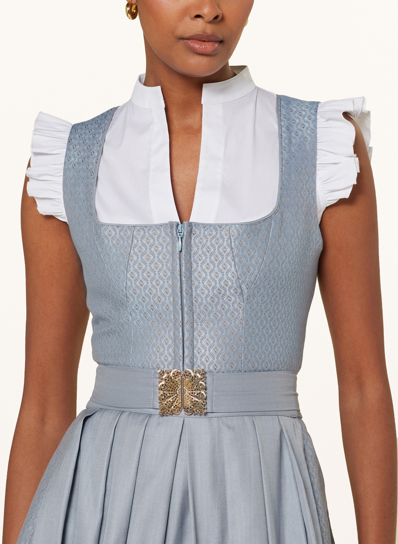 AlpenHERZ Dirndl blouse HELLIN with ruffles, Color: WHITE (Image 3)
