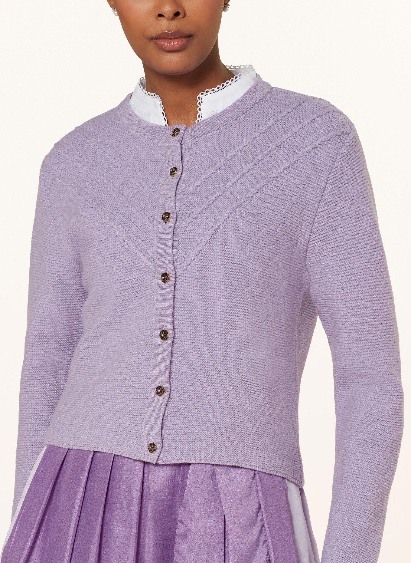 AlpenHERZ Strickjanker ELANIE: HELLLILA