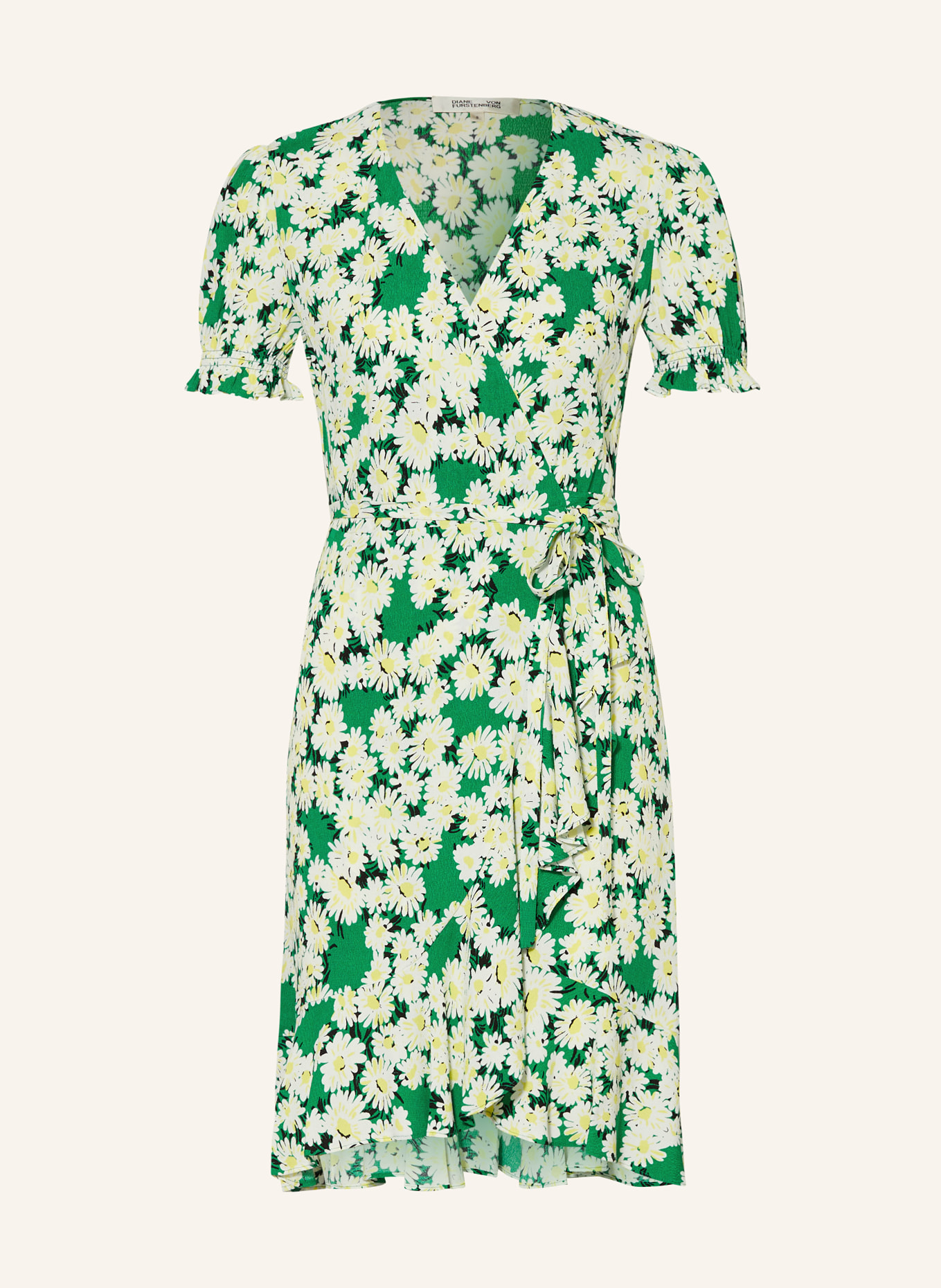 DIANE VON FURSTENBERG Wrap dress EMILIA, Color: GREEN/ YELLOW/ WHITE (Image 1)