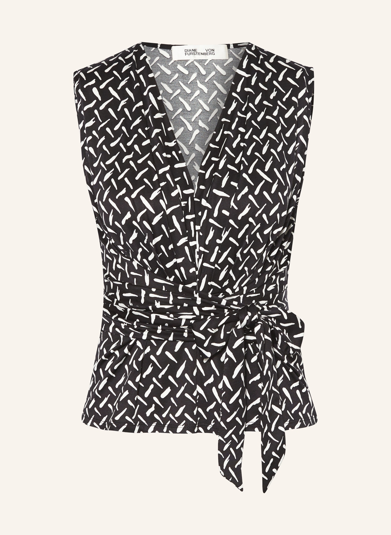 DIANE VON FURSTENBERG Top RACHAEL in wrap look, Color: BLACK/ WHITE (Image 1)