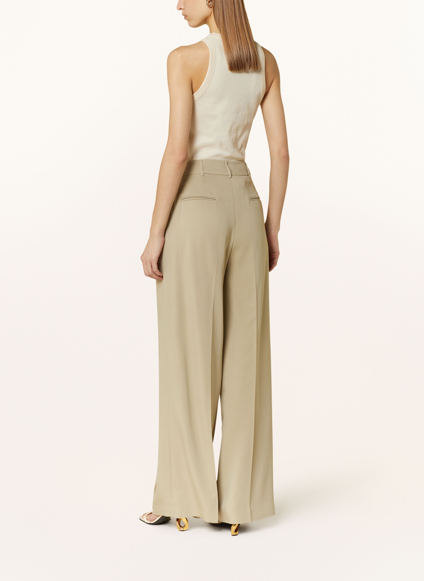 ANFINY Wide leg trousers HELEN, Color: LIGHT GREEN (Image 3)