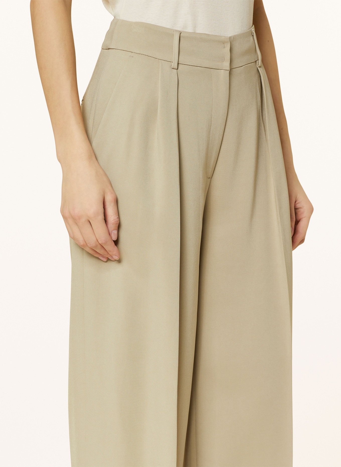 ANFINY Wide leg trousers HELEN, Color: LIGHT GREEN (Image 5)