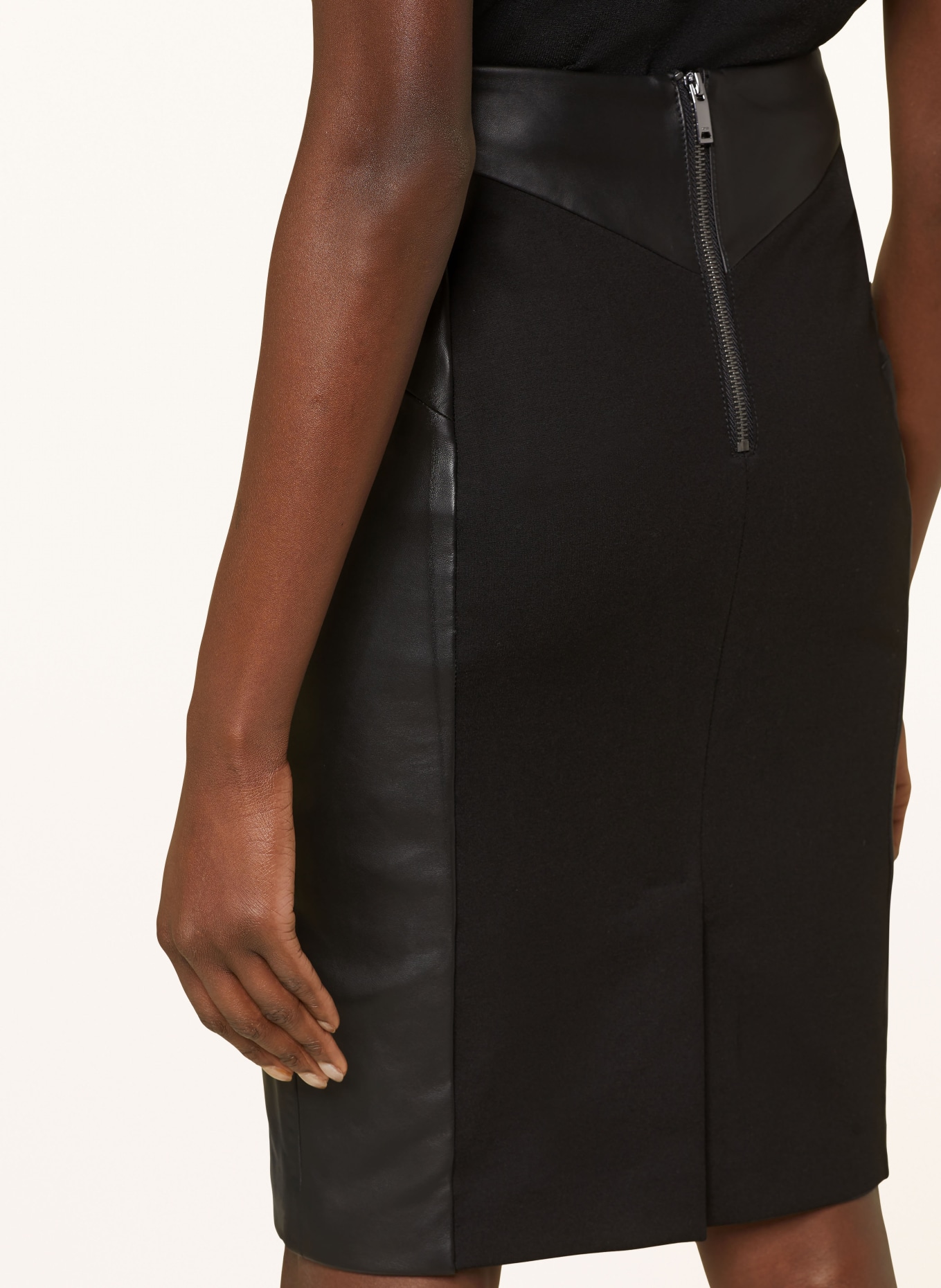 REISS Leather skirt RAYA, Color: BLACK (Image 4)