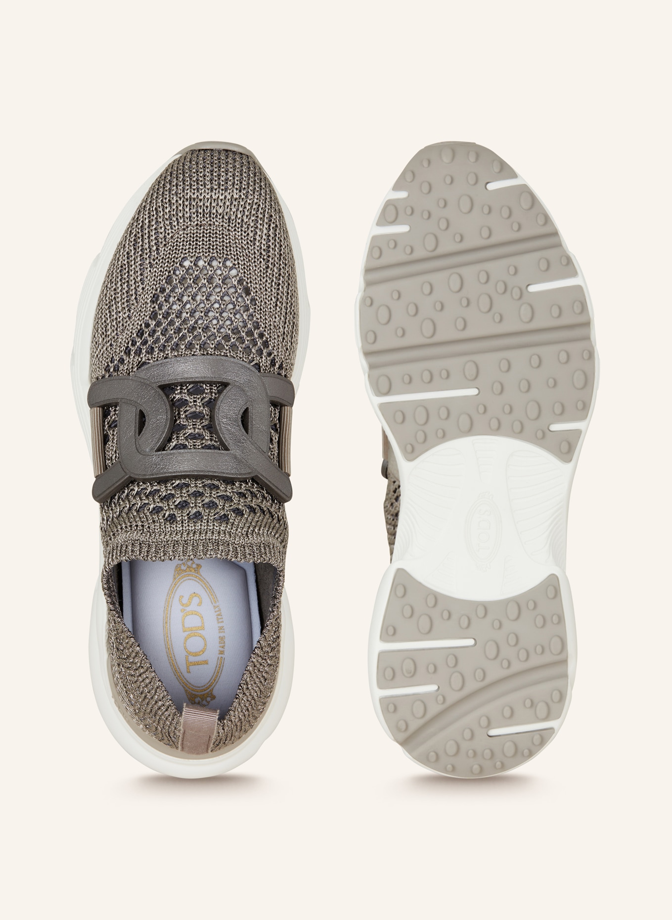 TOD'S Slip-on sneakers with glitter thread, Color: GRAY (Image 5)