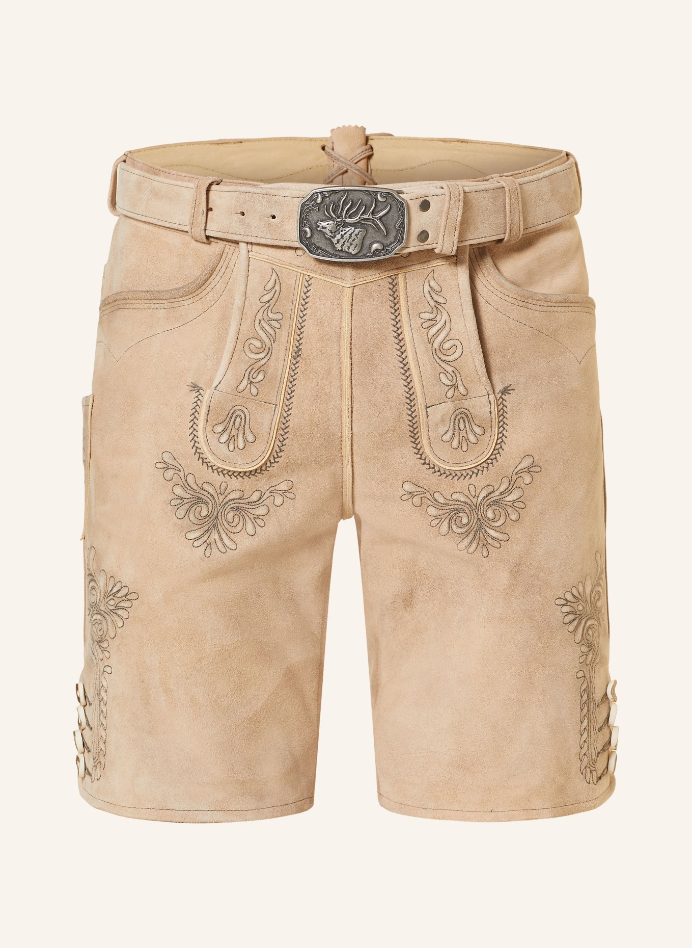 Spieth & Wensky Spodnie skórzane w stylu ludowym DUNCAN, Kolor: BEŻOWY (Obrazek 1)