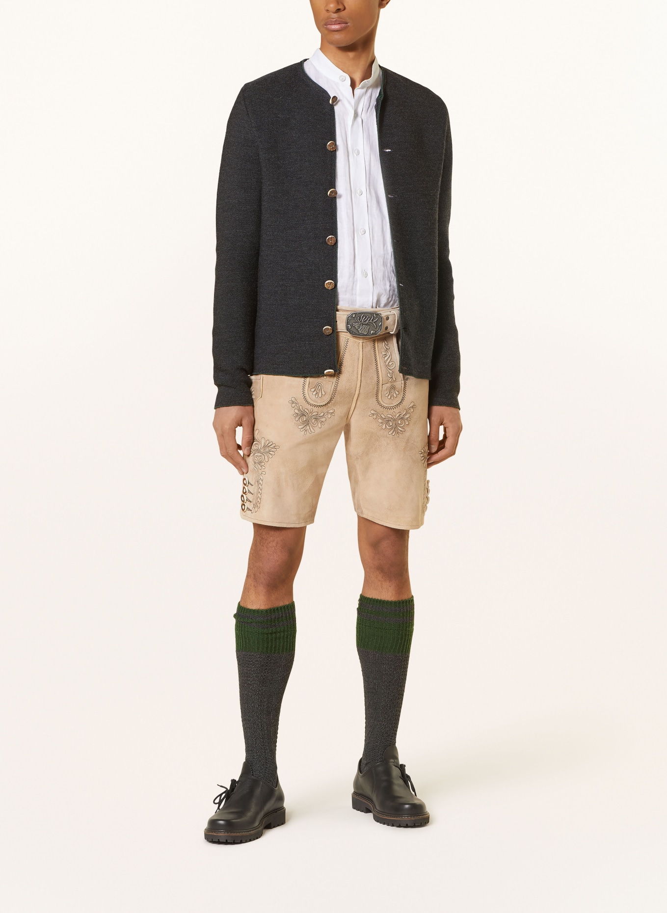 Spieth & Wensky Spodnie skórzane w stylu ludowym DUNCAN, Kolor: BEŻOWY (Obrazek 2)