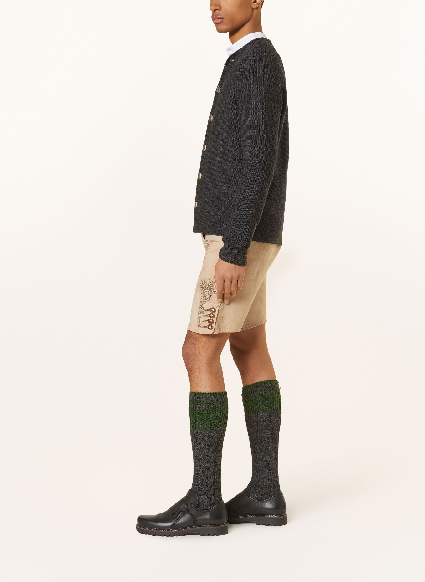 Spieth & Wensky Spodnie skórzane w stylu ludowym DUNCAN, Kolor: BEŻOWY (Obrazek 4)