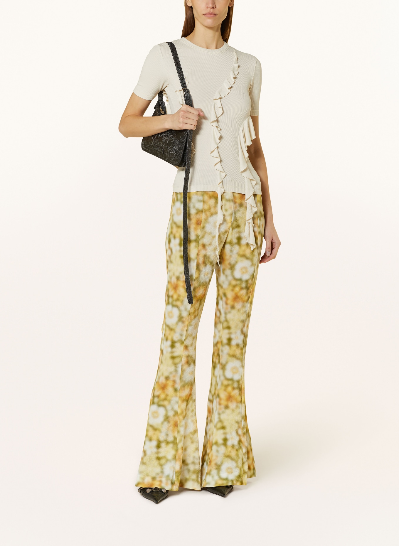 Acne Studios Bootcut trousers, Color: YELLOW/ OLIVE/ WHITE (Image 2)