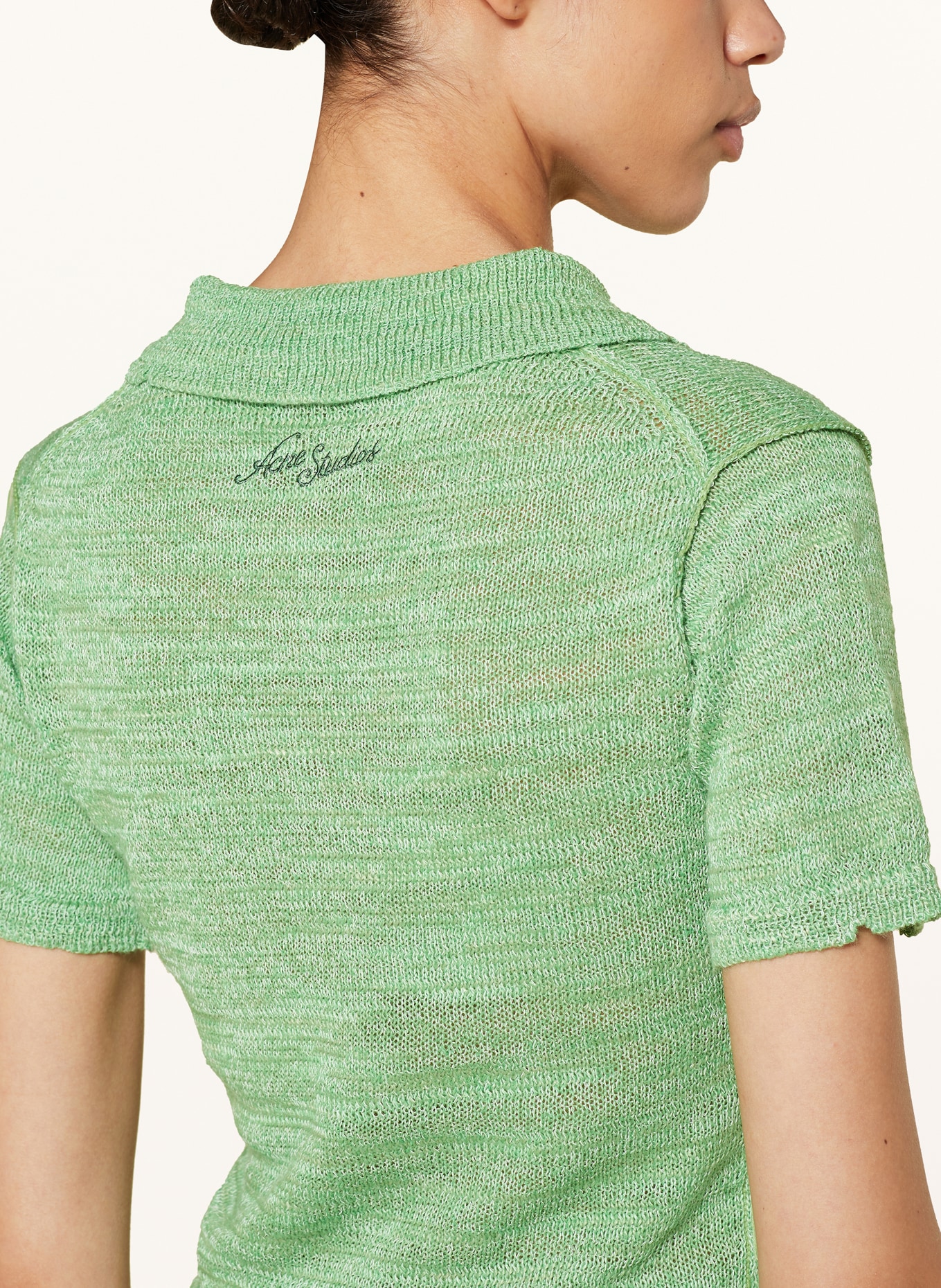 Acne Studios Cardigan with linen, Color: LIGHT GREEN (Image 5)