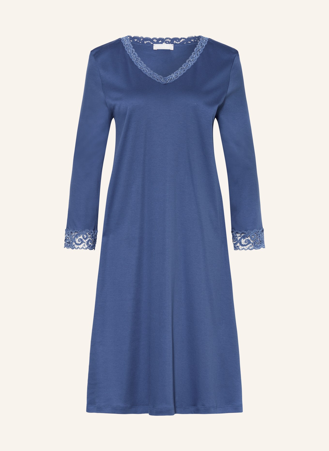 HANRO Nightgown MOMENTS with 3/4 sleeves, Color: BLUE (Image 1)