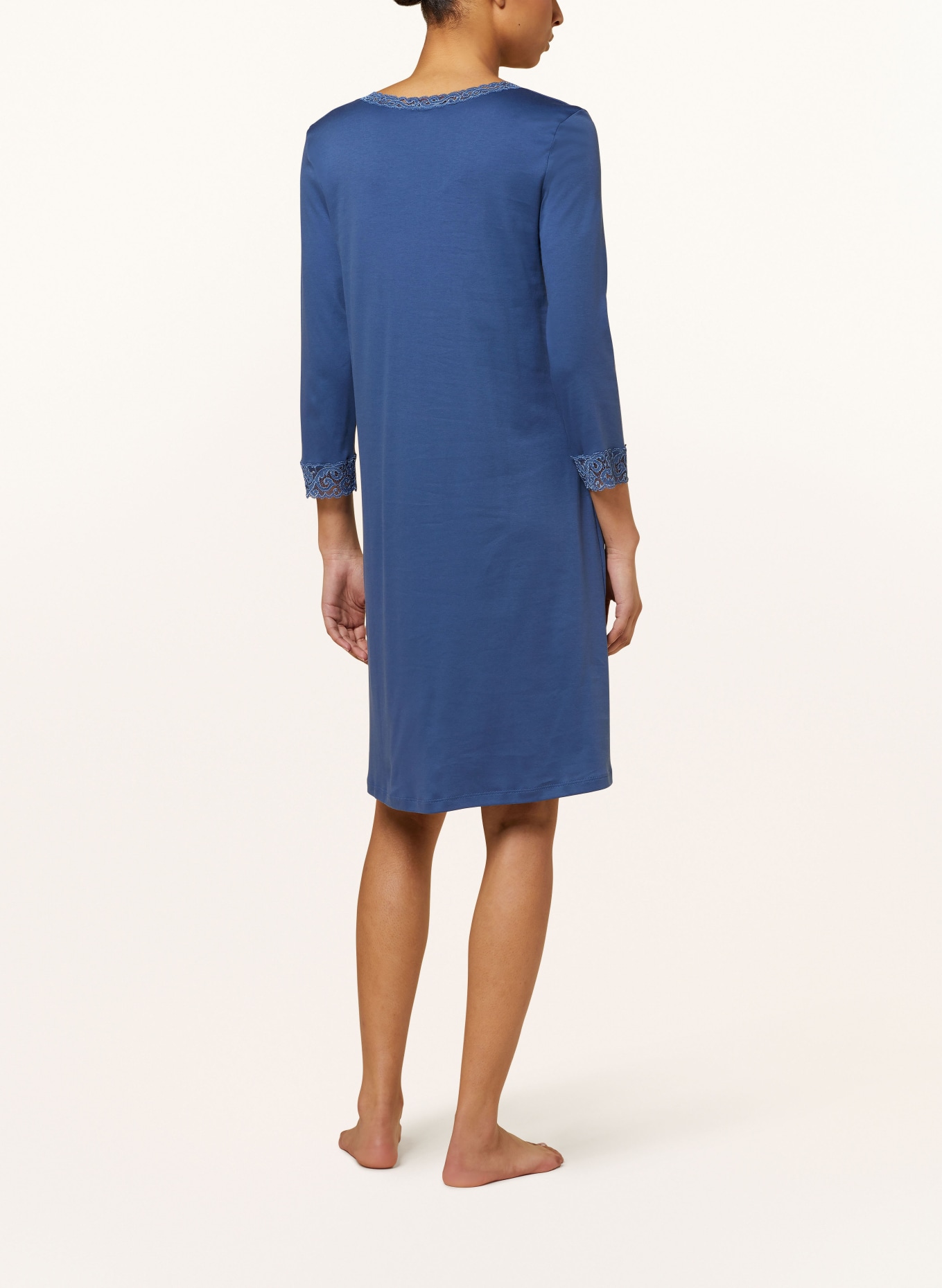 HANRO Nightgown MOMENTS with 3/4 sleeves, Color: BLUE (Image 3)