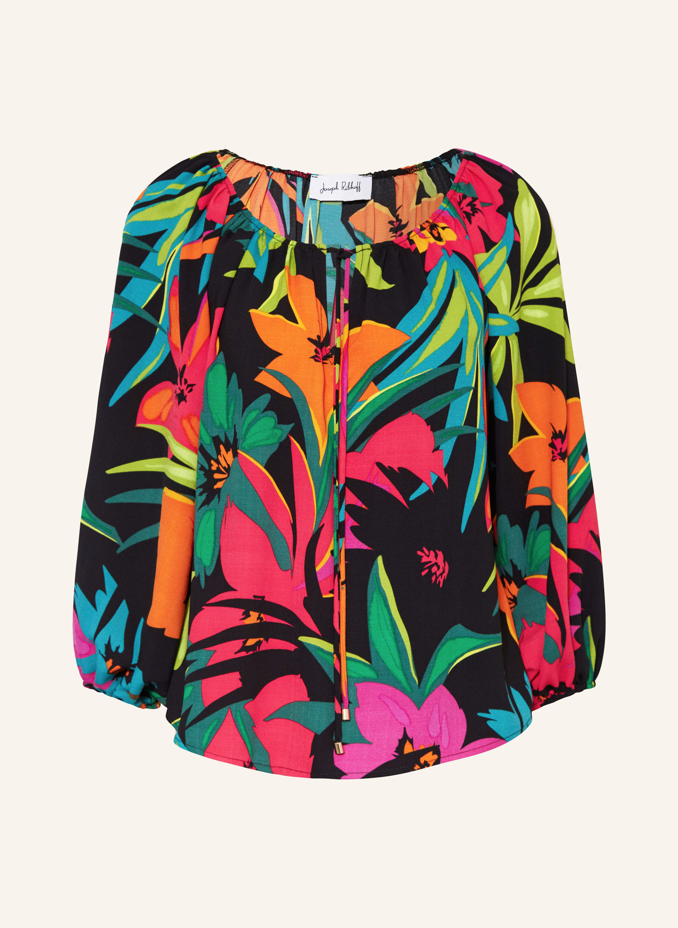 Joseph Ribkoff Shirt blouse, Color: BLACK/ PINK/ ORANGE (Image 1)