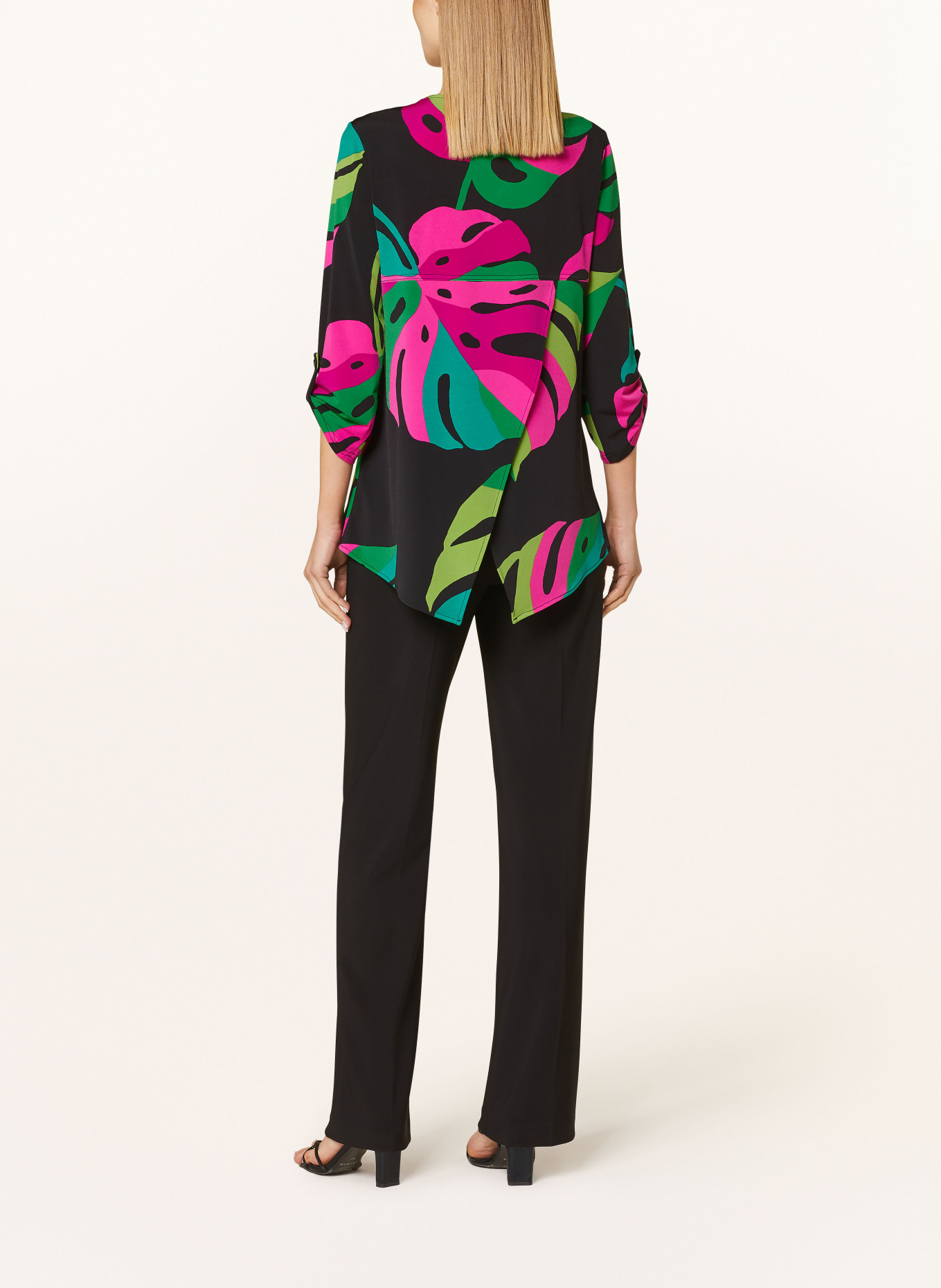 Joseph Ribkoff Shirt blouse made of jersey with 3/4 sleeves, Color: BLACK/ FUCHSIA/ GREEN (Image 3)