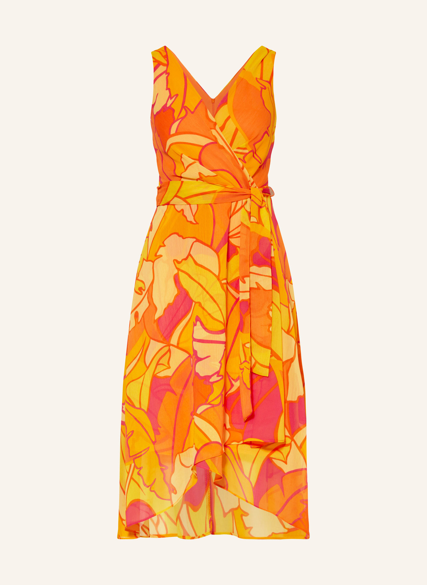 Joseph Ribkoff Kleid in Wickeloptik, Farbe: PINK/ GELB/ ORANGE (Bild 1)