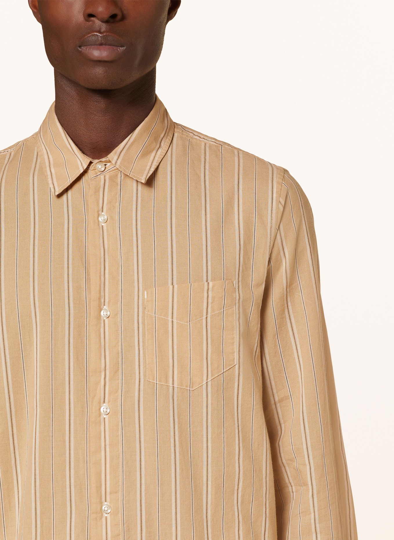 Officine Générale Shirt extra slim fit, Color: LIGHT BROWN/ DARK BROWN (Image 4)