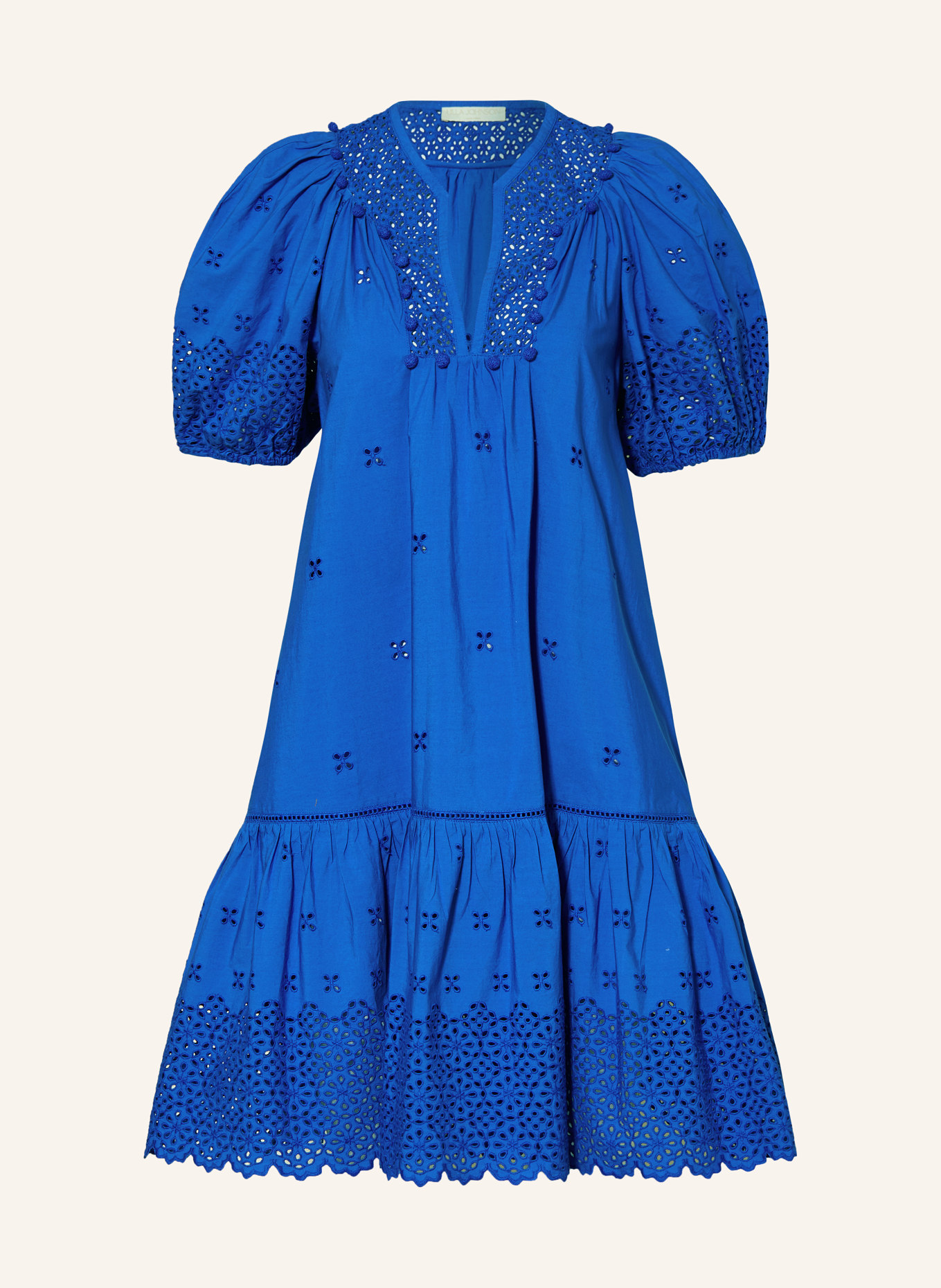 ULLA JOHNSON Kleid AURORA mit Spitze, Farbe: BLAU (Bild 1)