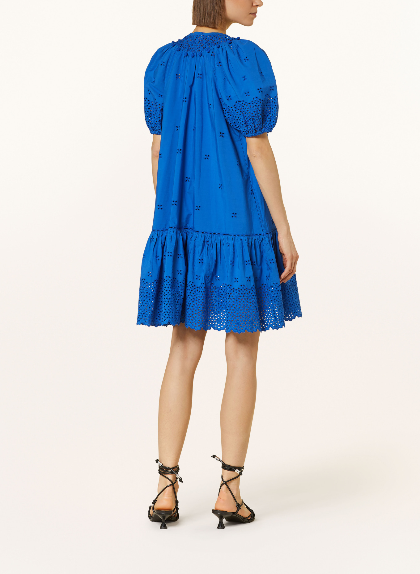 ULLA JOHNSON Kleid AURORA mit Spitze, Farbe: BLAU (Bild 3)