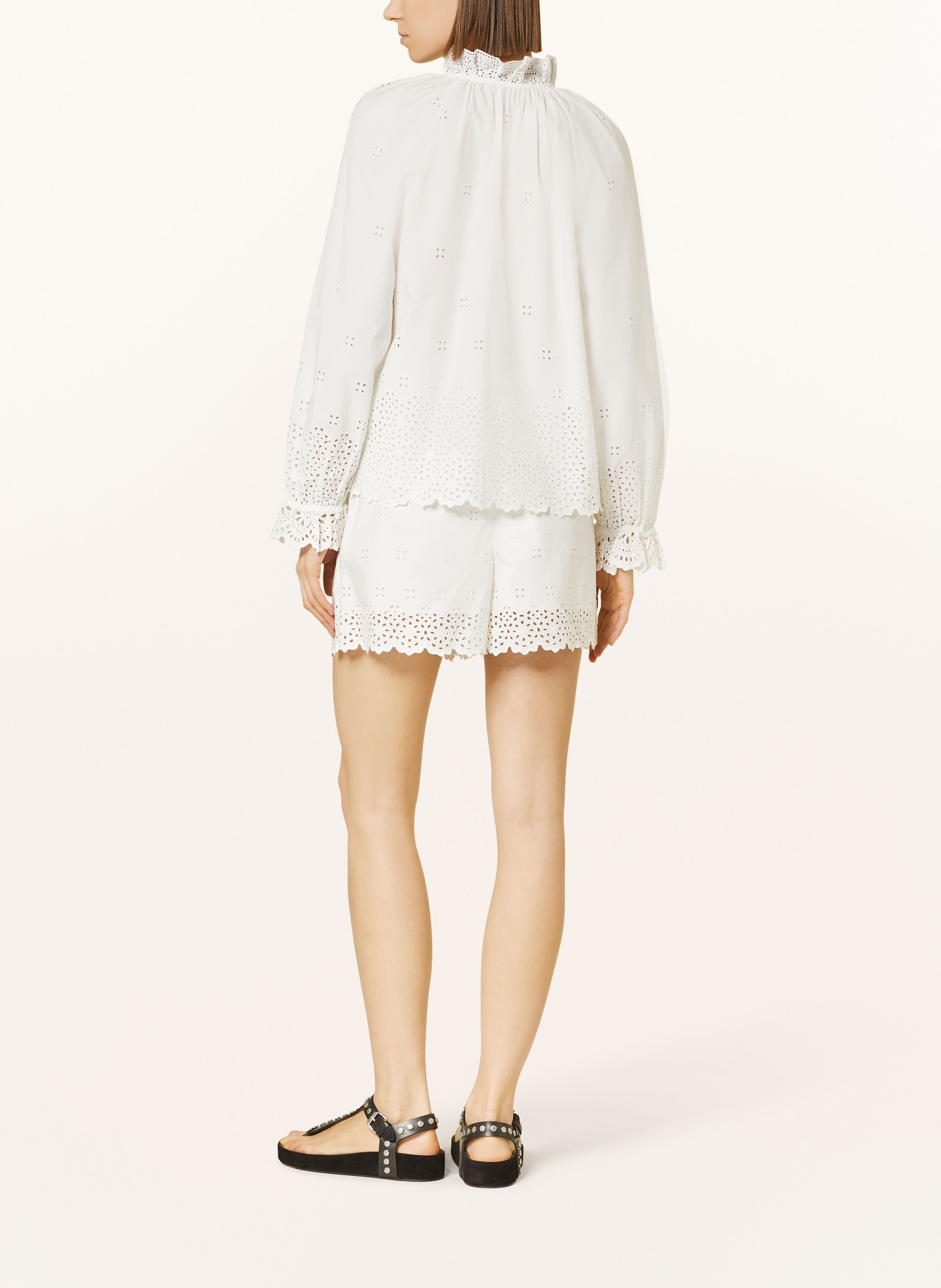 ULLA JOHNSON Shirt blouse ALORA with broderie anglaise and ruffles, Color: WHITE (Image 3)