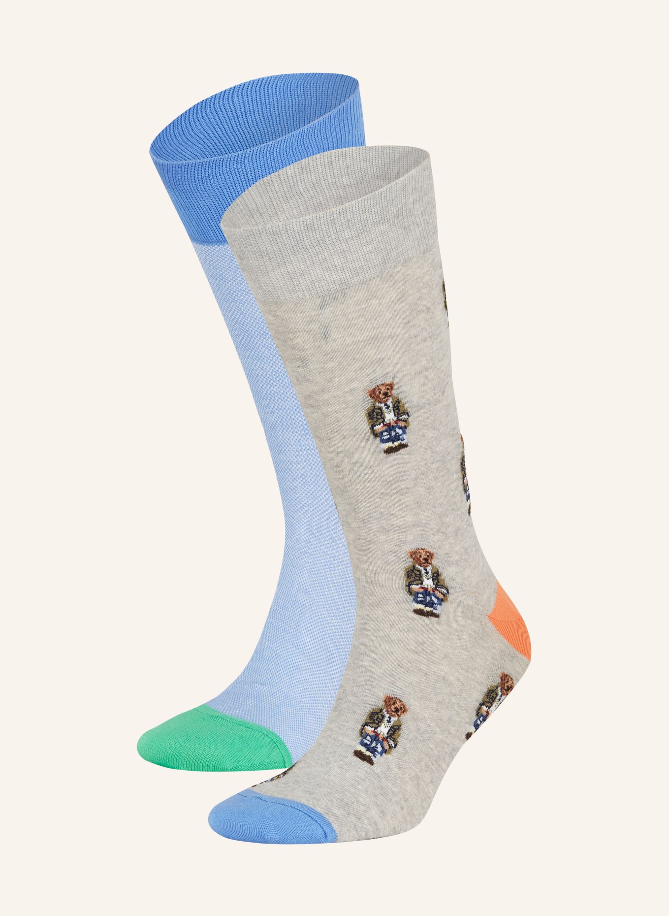 POLO RALPH LAUREN Ponožky, sada 2 párů, Barva: 001 2PK GREY/BLUE (Obrázek 1)
